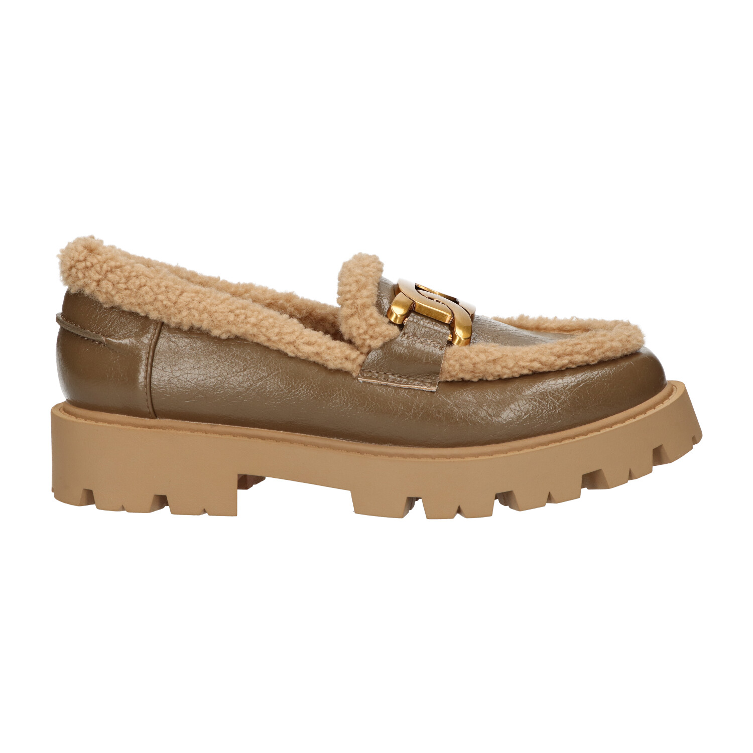 -25% : loafers taupe met nepbont | Dames | Maat 36 | La Strada