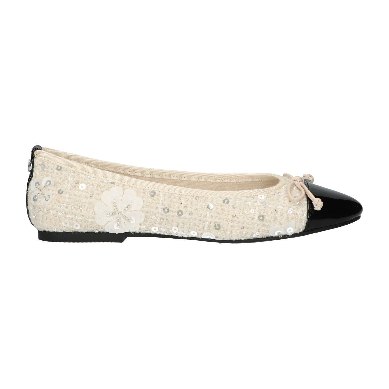 -30% : Ballerina wit met pailletten | Dames | Maat 38 | La Strada
