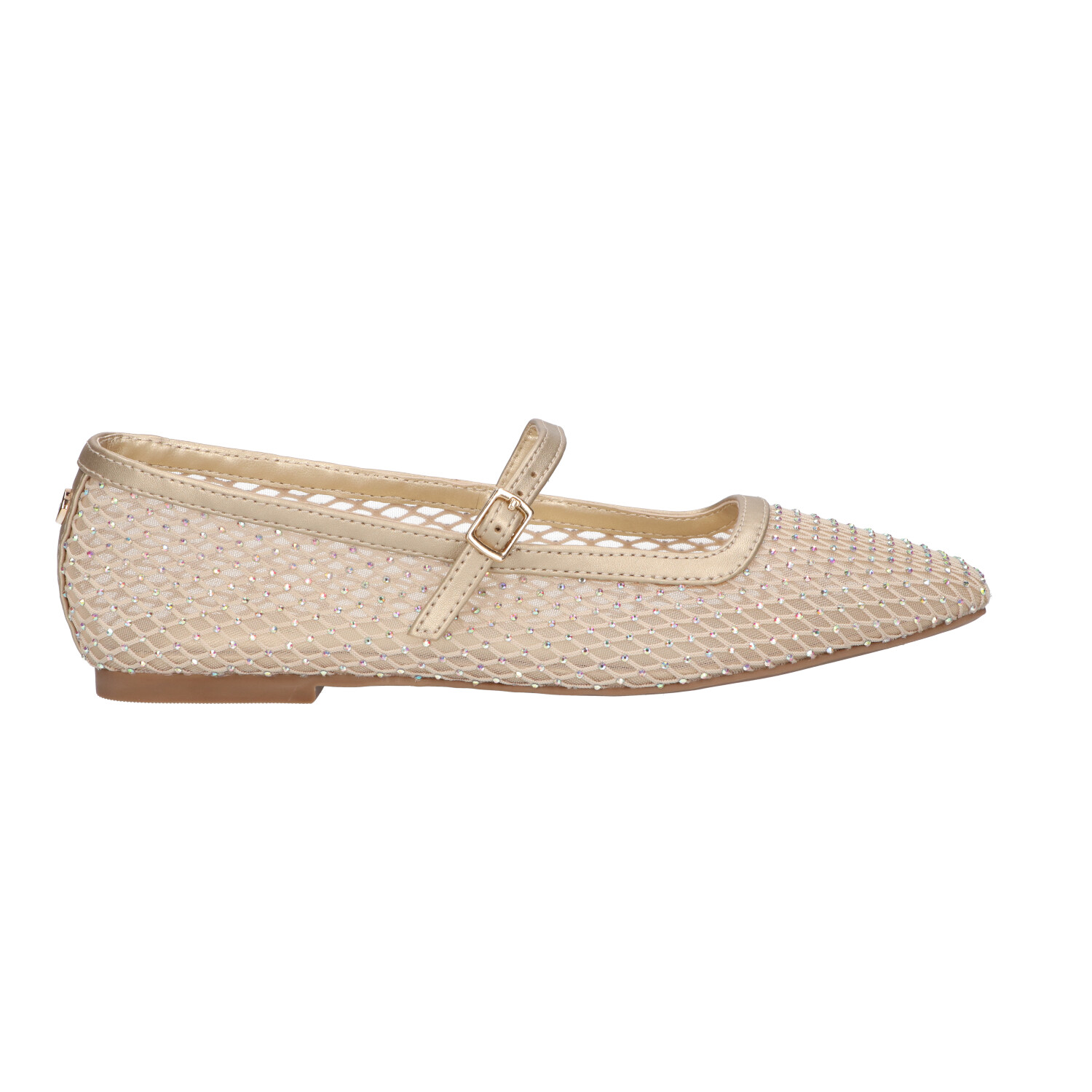 Ballerina champagne mesh met steentjes | Dames | Maat 42 | La Strada