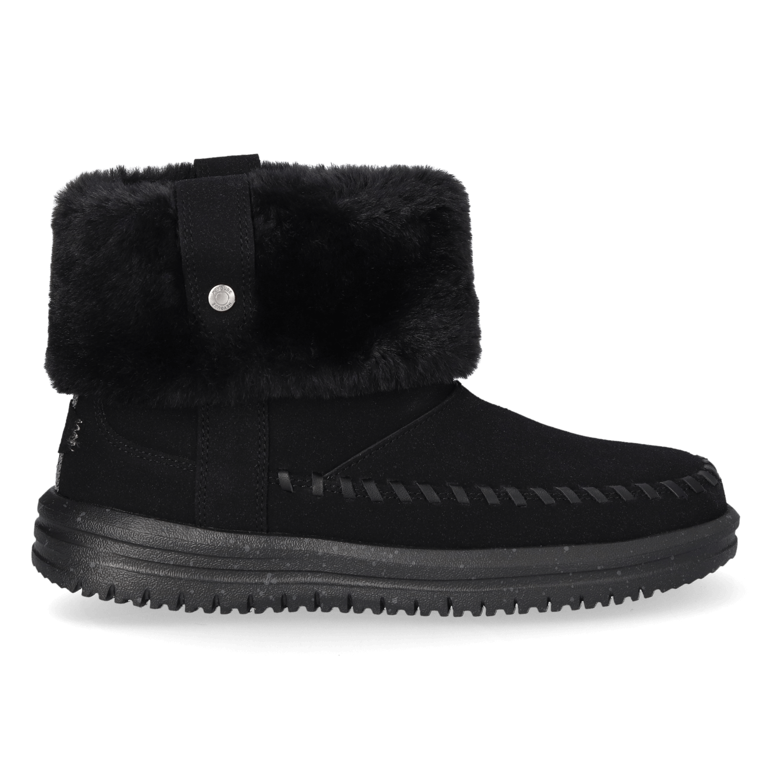 HEYDUDE Boots Dames Camden Cuff Classic Cozy Zwart  Imitatievacht