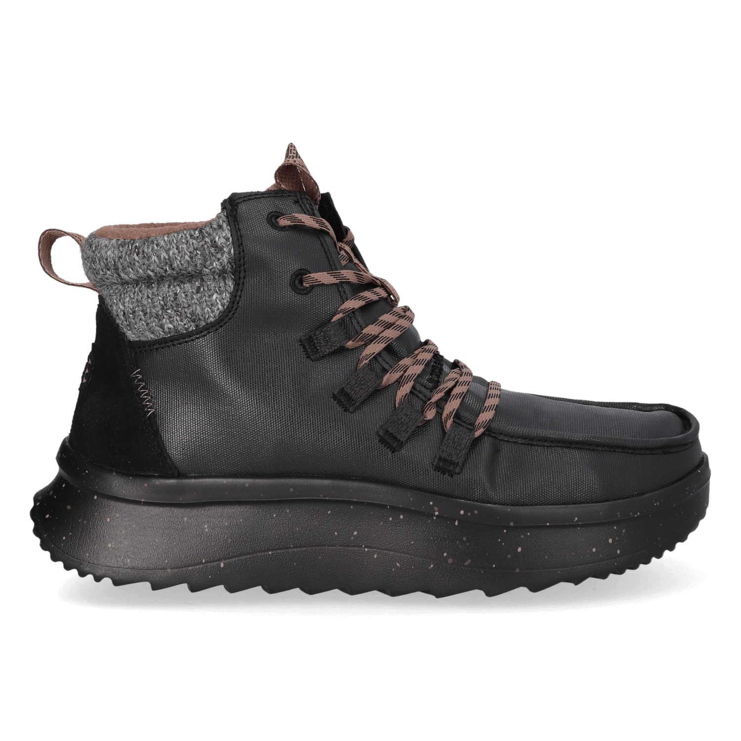 HEYDUDE Boots Dames Wendy Peak Apres Coated Canvas Zwart  Su&egrave;de
