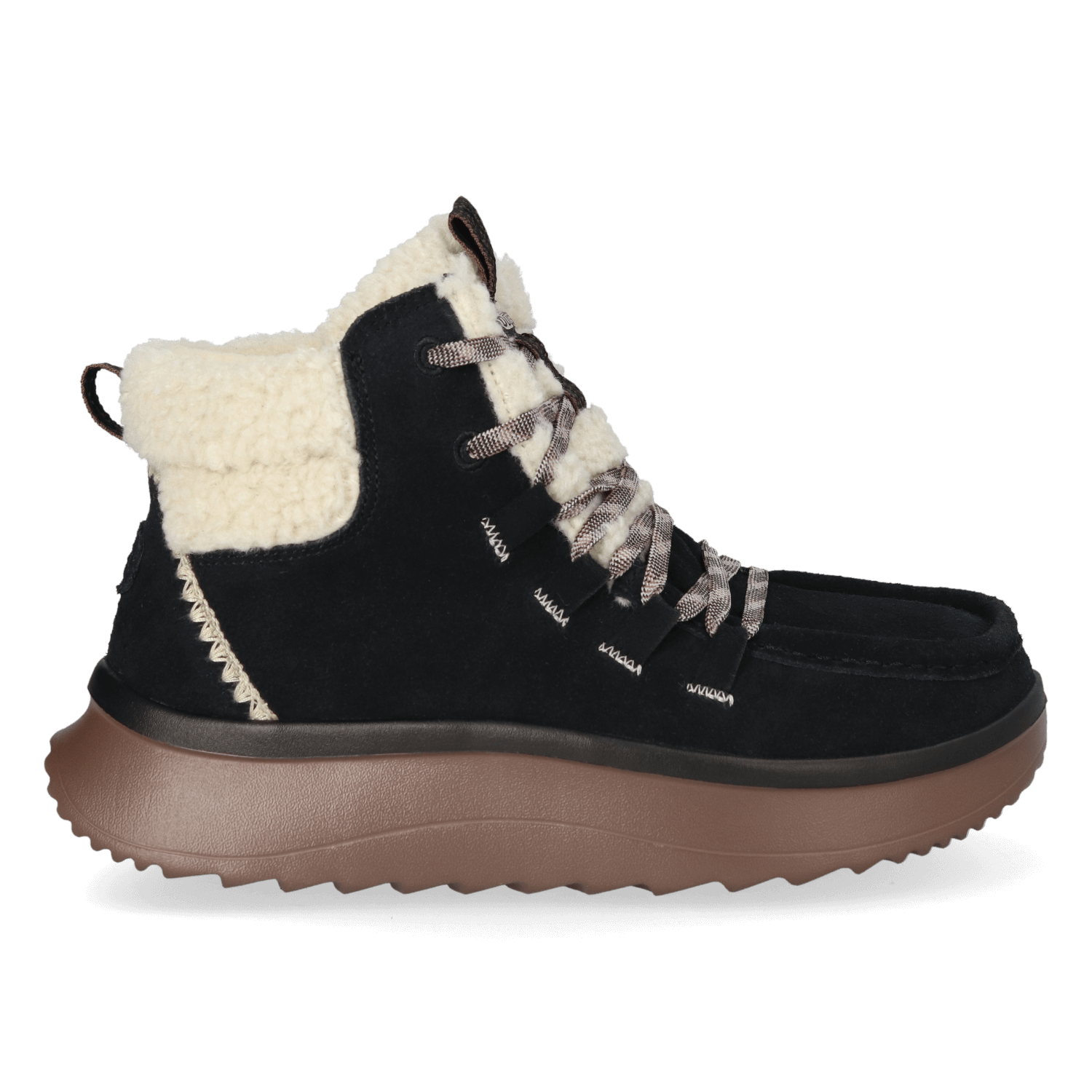 HEYDUDE Boots Dames Wendy Peak Apres Suede CozStit Zwart  Su&egrave;de