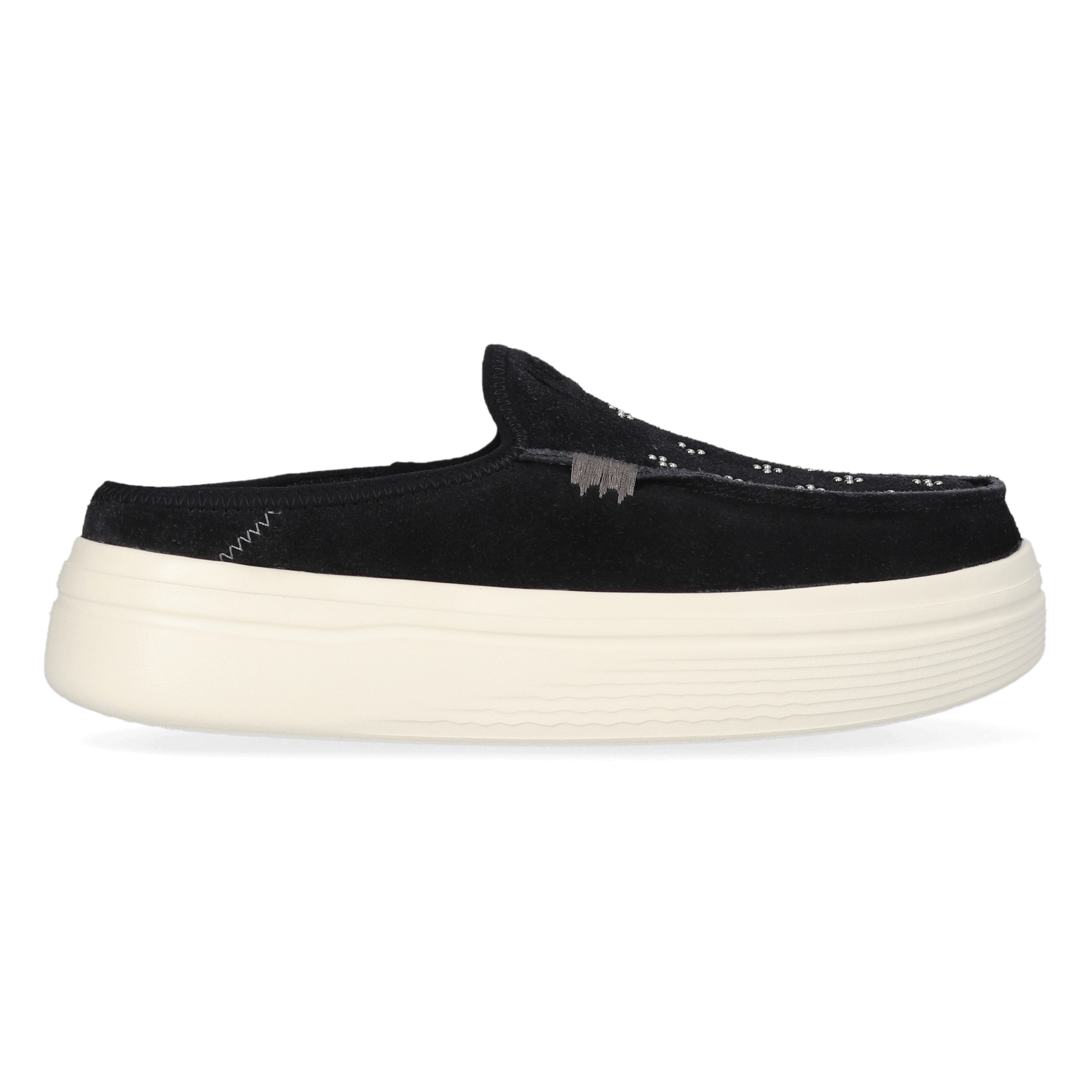 HEYDUDE Instappers Dames Austin Lift Suede Stud Zwart  Su&egrave;de