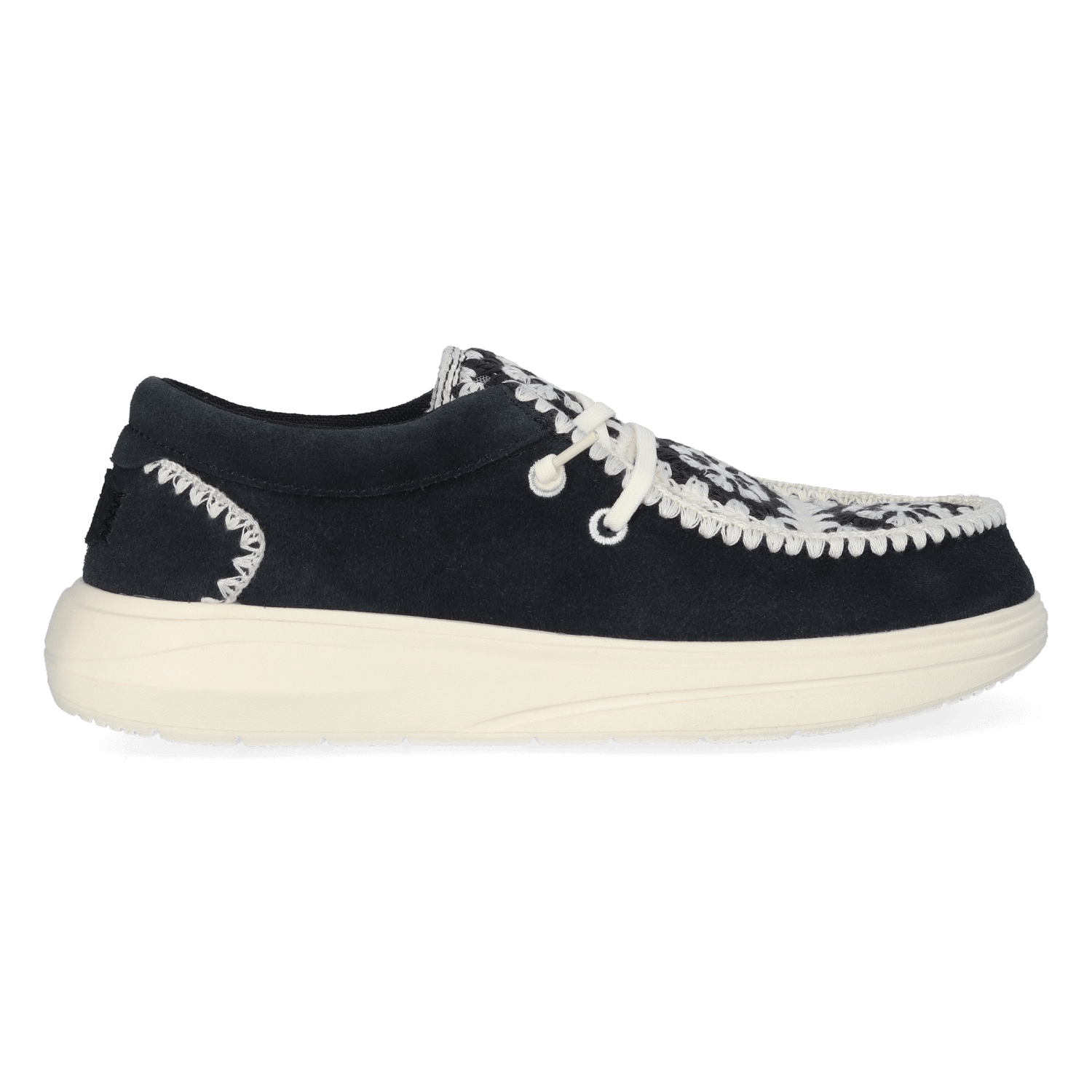 HEYDUDE Instappers Dames Wendy Comf Suede Crochet Zwart  Su&egrave;de