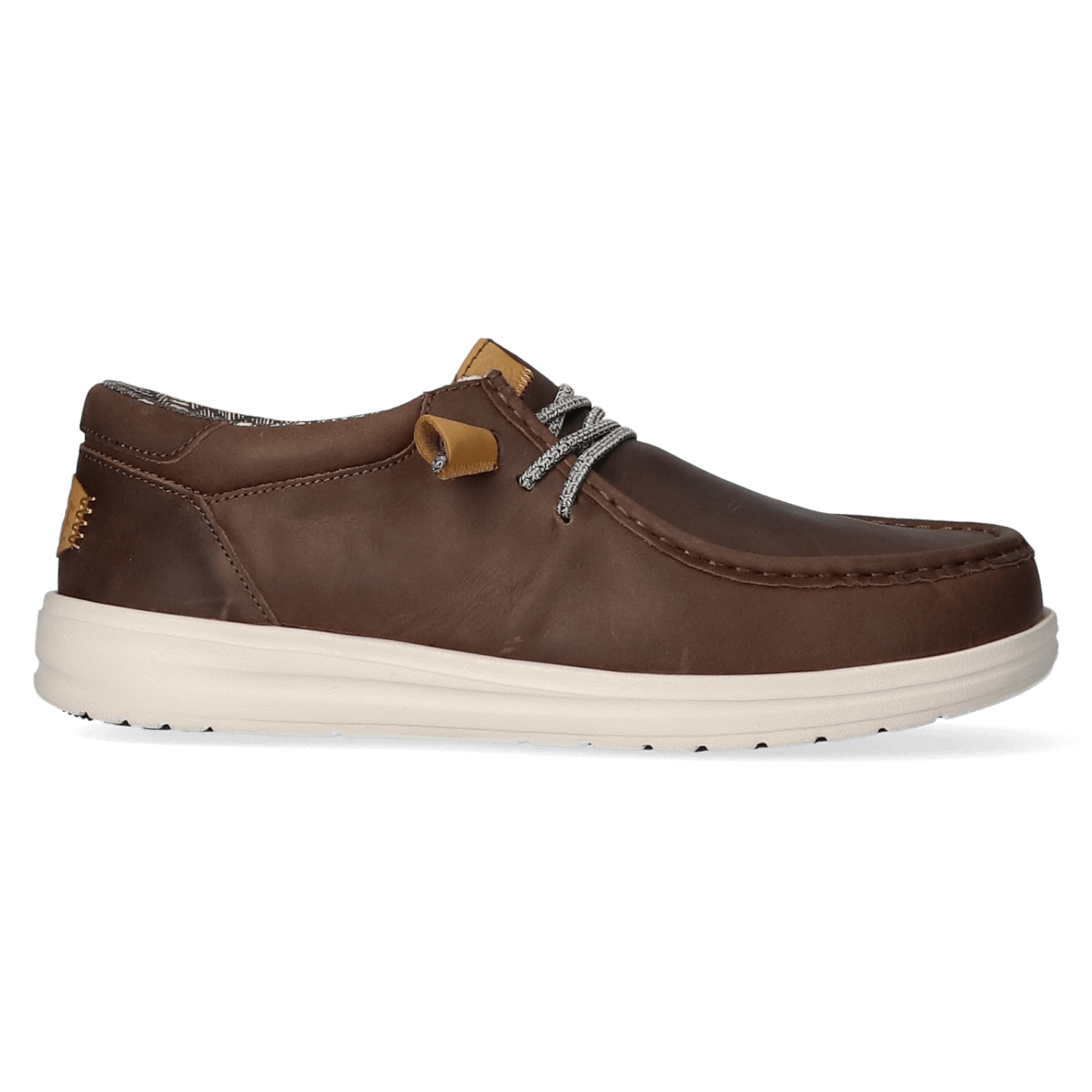 HEYDUDE Instappers Heren Wally Grip Craft Leather Bruin  Leer