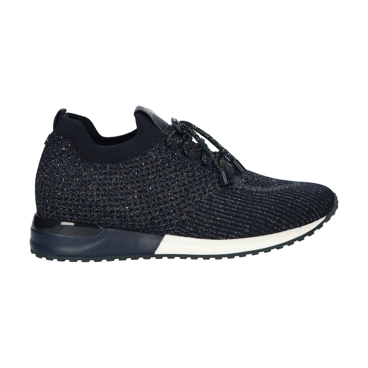 Instapsneakers blauw met steentjes | Dames | Maat 42 | La Strada