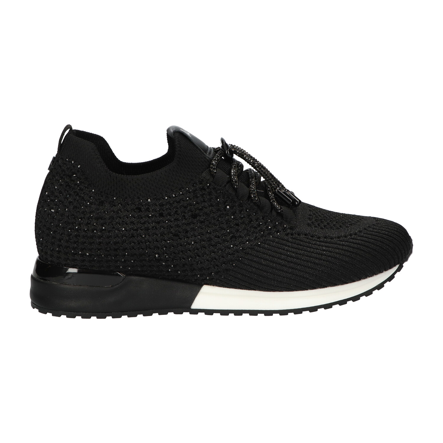 Instapsneakers zwart met steentjes | Dames | Maat 42 | La Strada