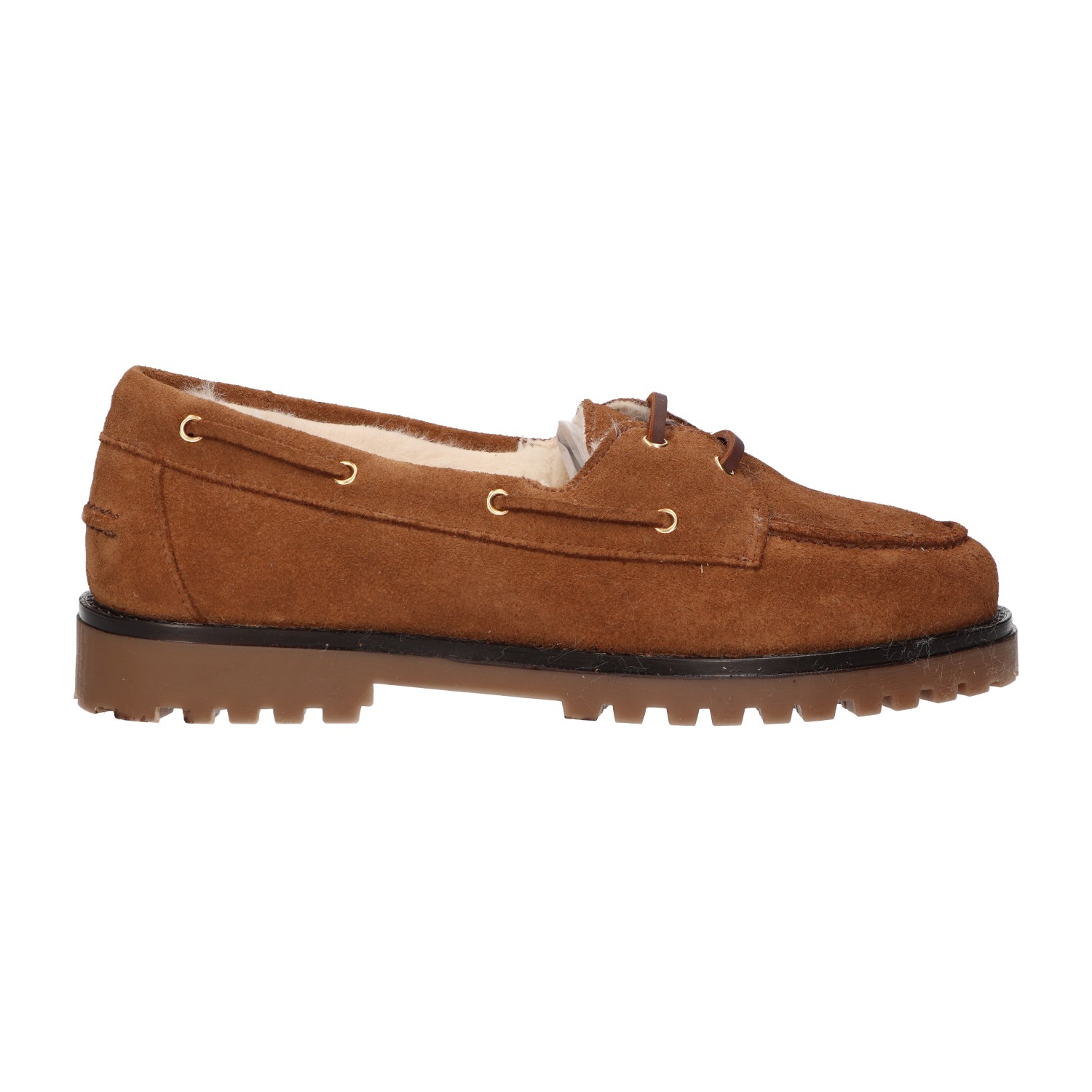 Mocassin suede camel met fur | Dames | Maat 42 | La Strada