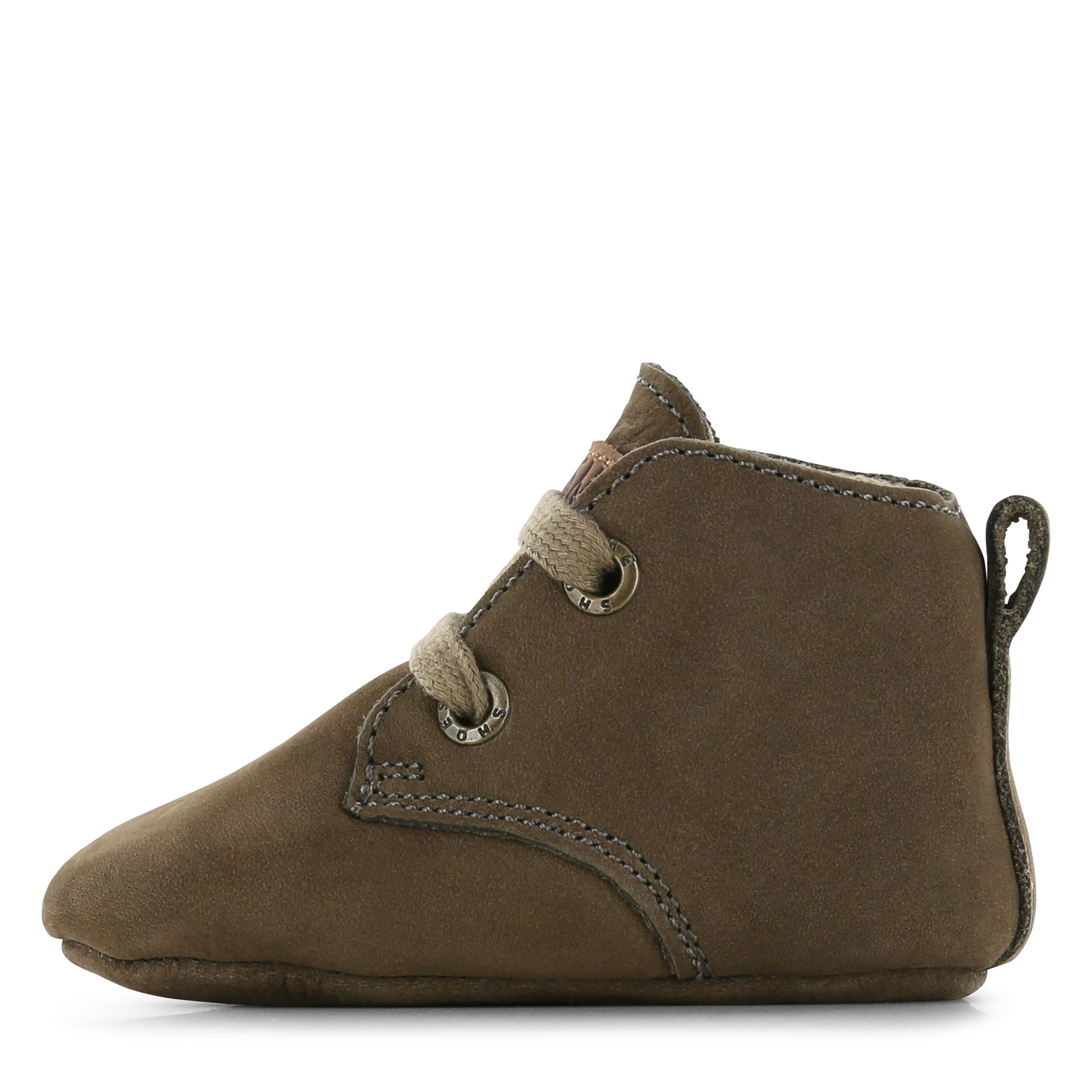 Shoesme Newborn groen leren slofje Jongens | Leer | Maat 21/22