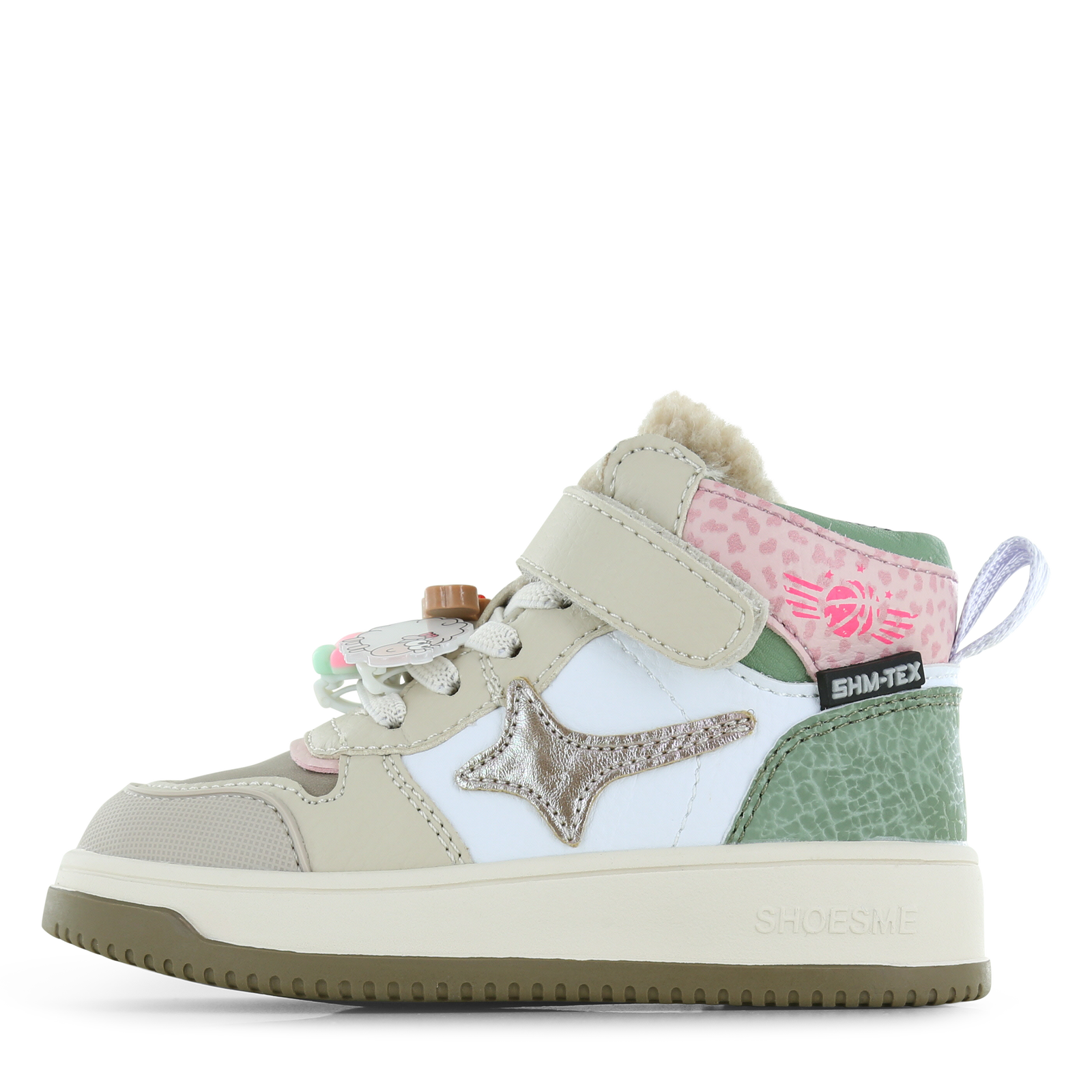 Shoesme Water-Proof taupe sneaker Meisjes | Microfiber leer/Teddy | Maat 28