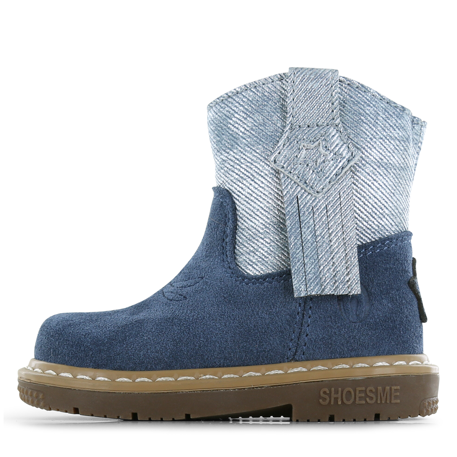 Shoesme blauw laarsje met franjes Meisjes | Microleer/Su&egrave;de | Maat 20