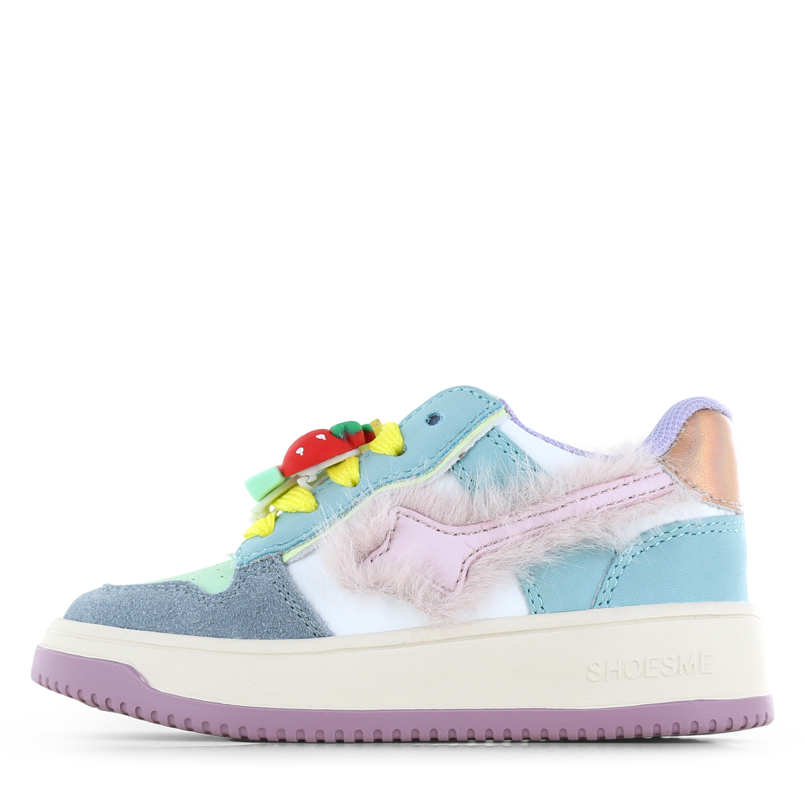 Shoesme blauw met roze sneaker Meisjes | Microfiber leer/Su&egrave;de | Maat 34