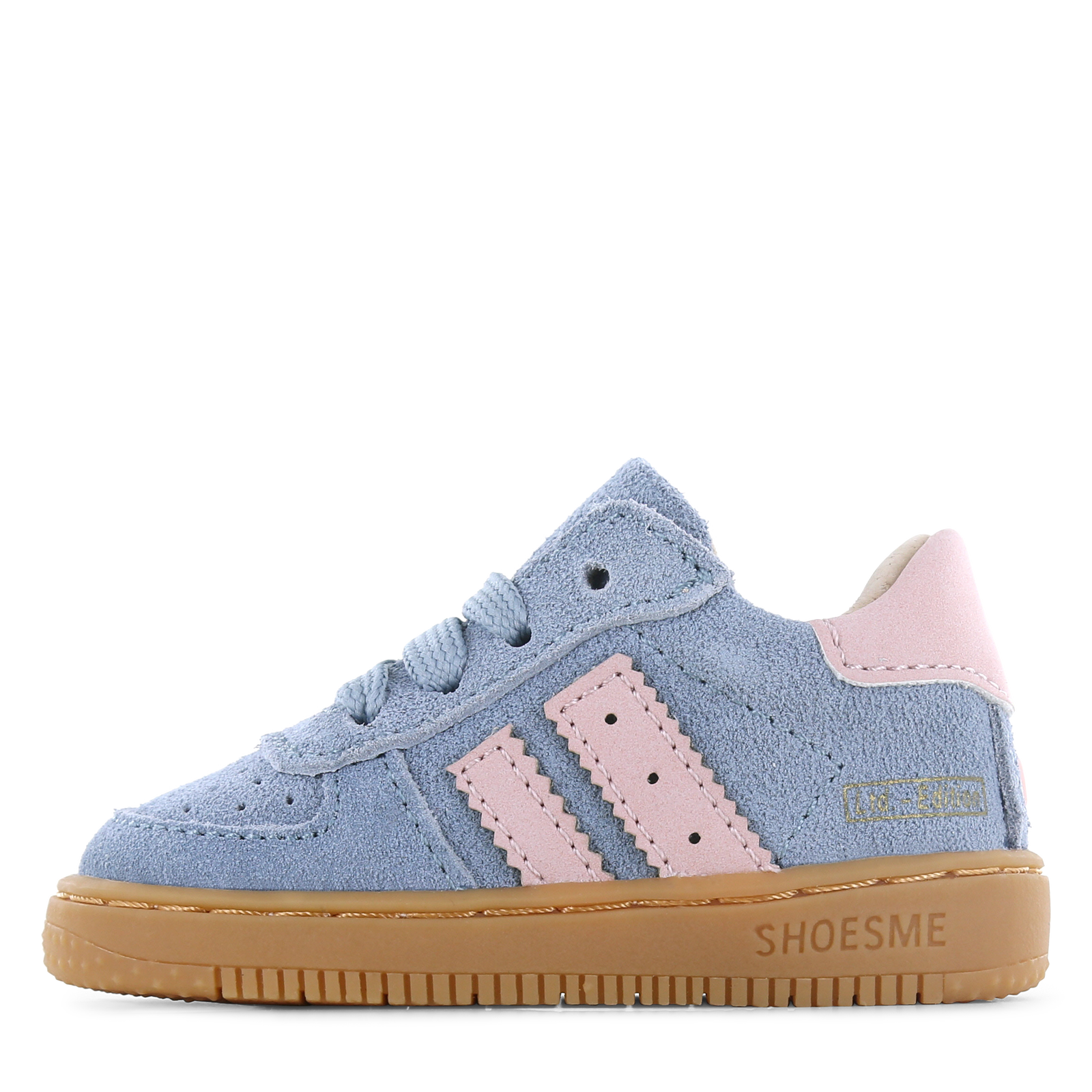 Shoesme blauw-roze su&egrave;de sneakertje Meisjes | Leer | Maat 18