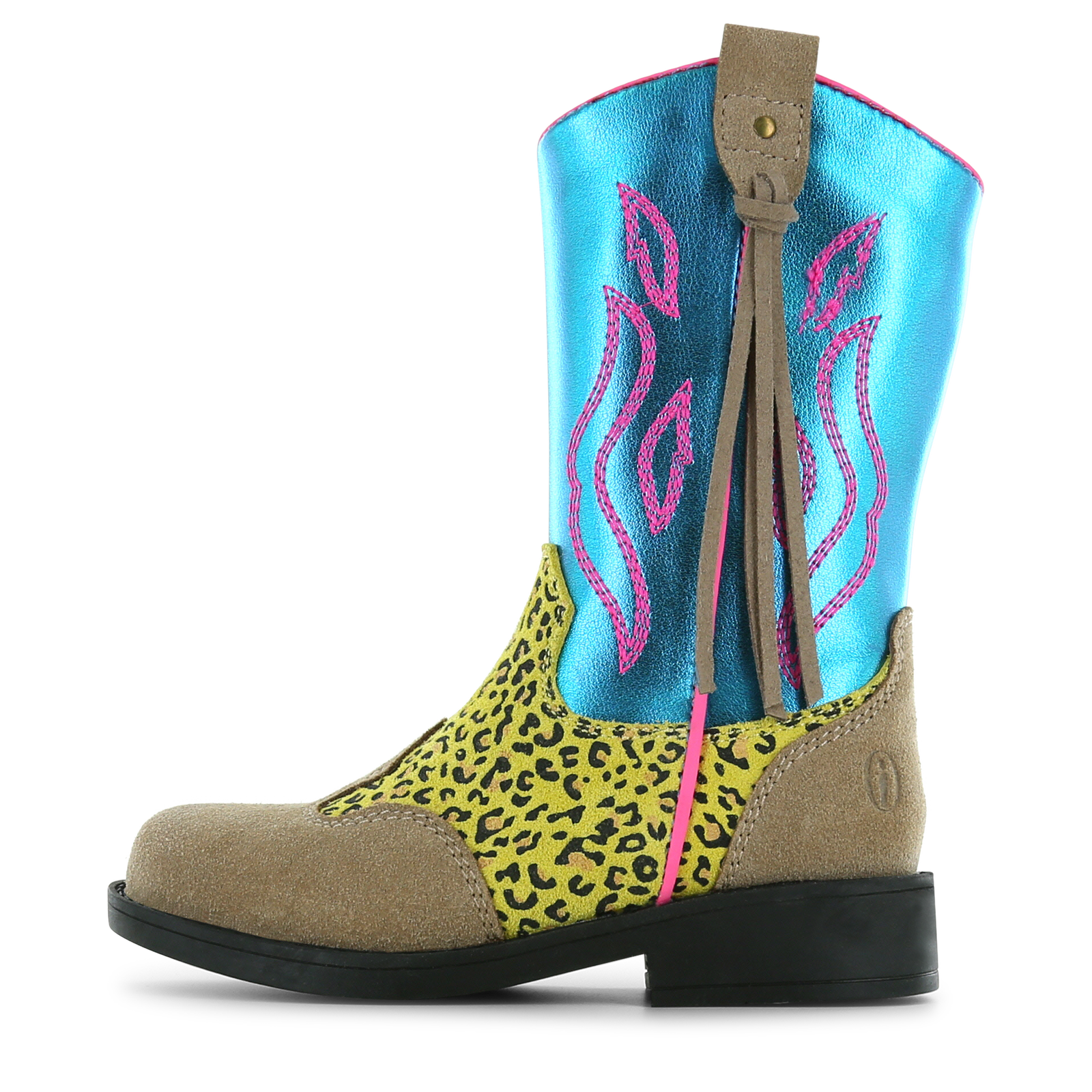 Shoesme blauwe cowboylaars met print Meisjes | Metallic/Microfiber leer/Su&egrave;de | Maat 33