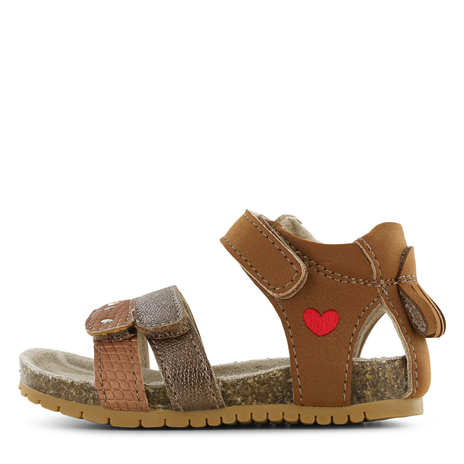 Shoesme bruine sandaal met hartje Meisjes | Microleer | Maat 26