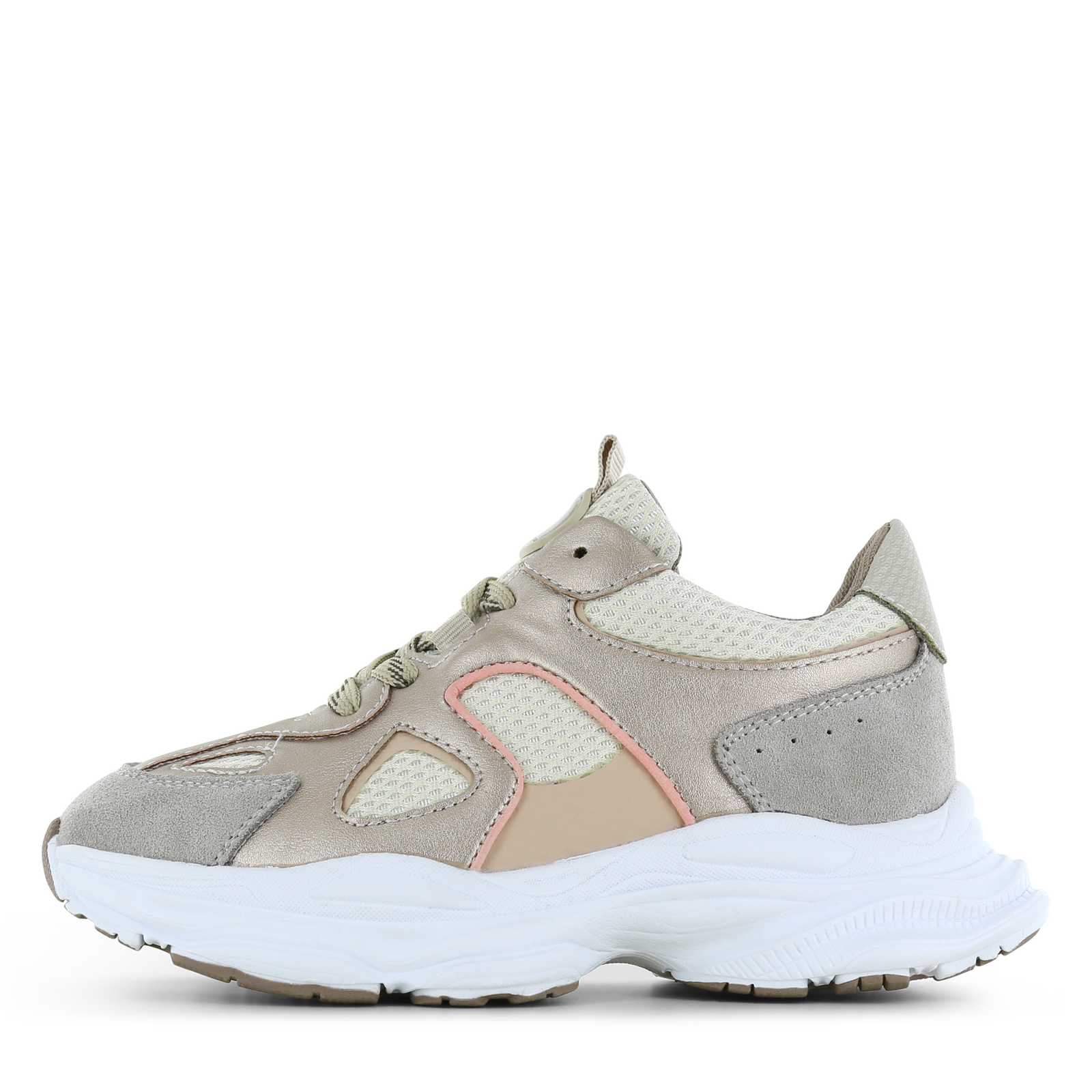 Shoesme champagne sneaker Meisjes | Mesh/Microfiber leer/Su&egrave;de | Maat 37