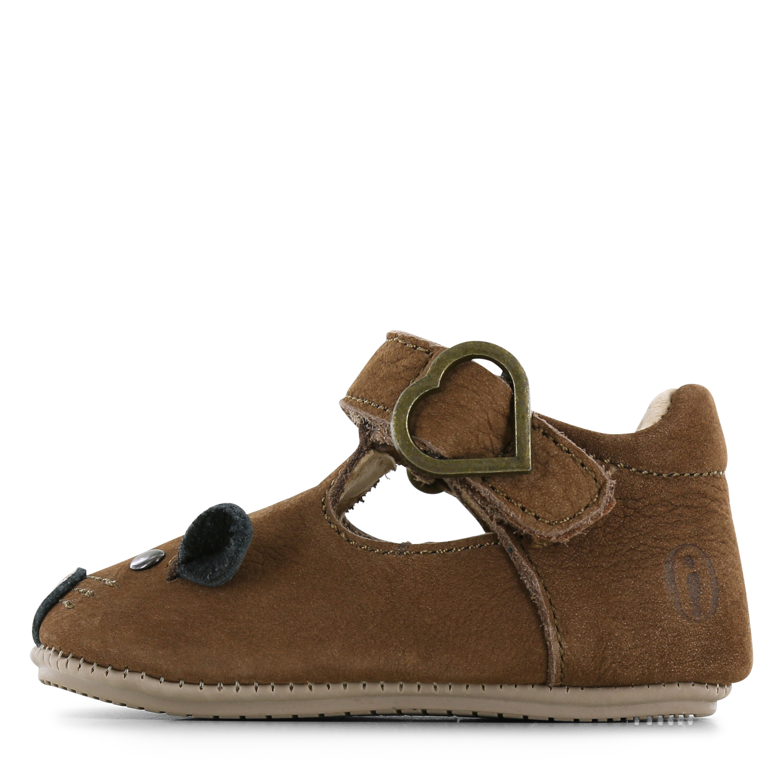 Shoesme cognac BABY-PROOF&reg; T-band schoentje met muis Meisjes | Leer/Nubuck | Maat 18