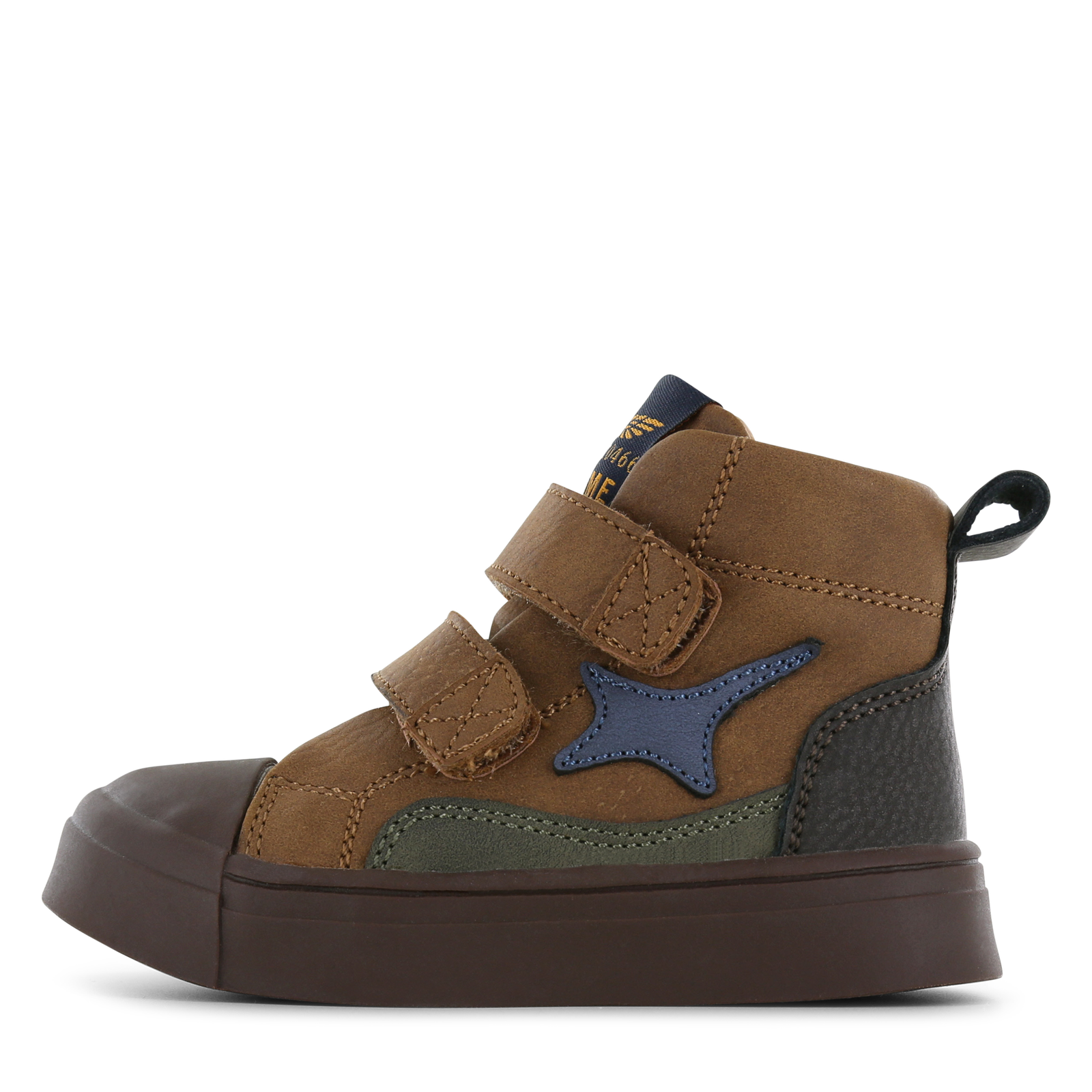 Shoesme cognac bootie met patches Jongens | Microfiber nubuck | Maat 33