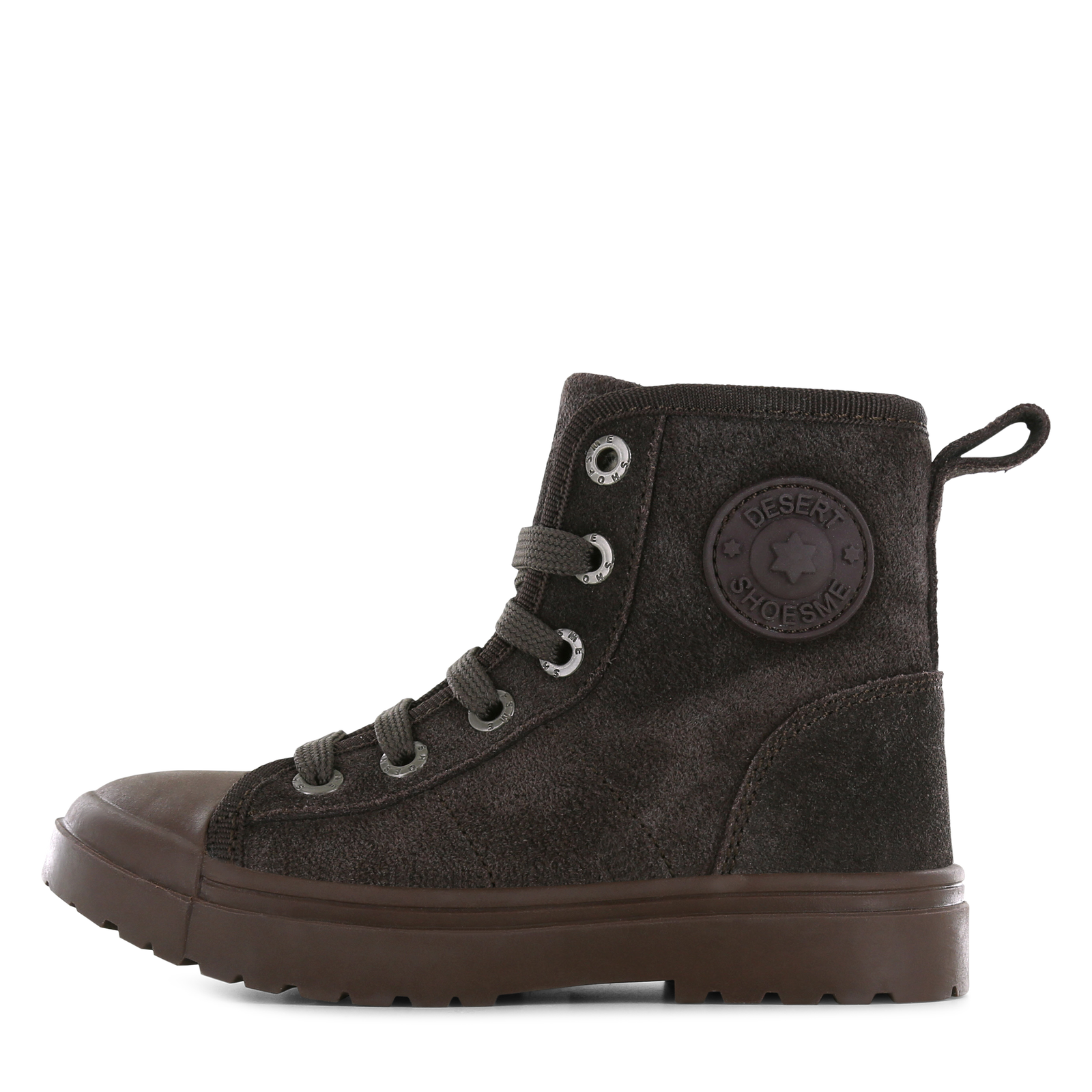 Shoesme donkerbruine warmgevoerde veterboot Jongens | Su&egrave;de | Maat 31