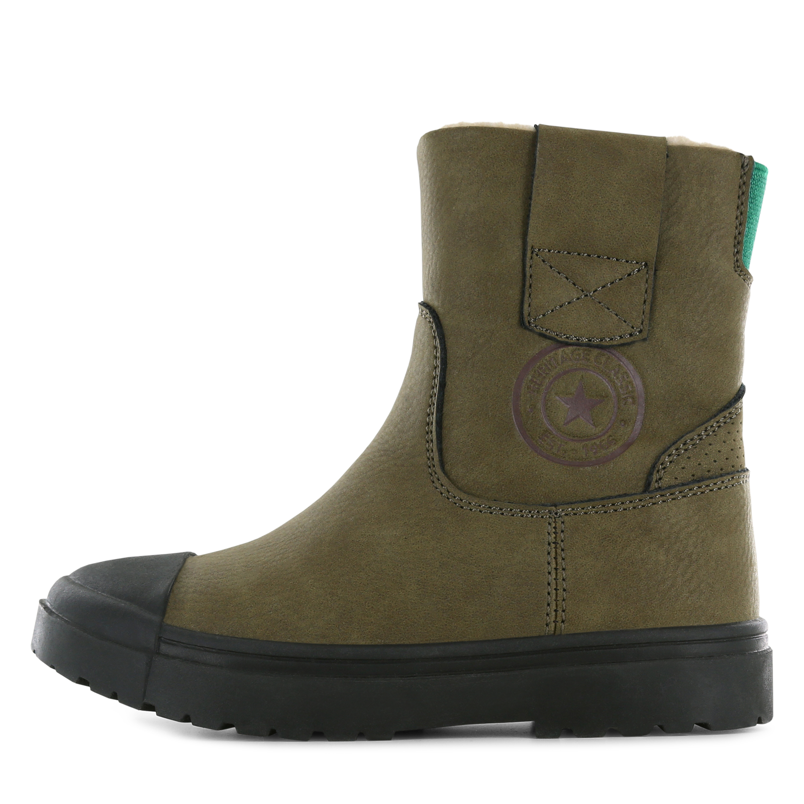 Shoesme donkergroene warmgevoerde boot Jongens | Microleer | Maat 29