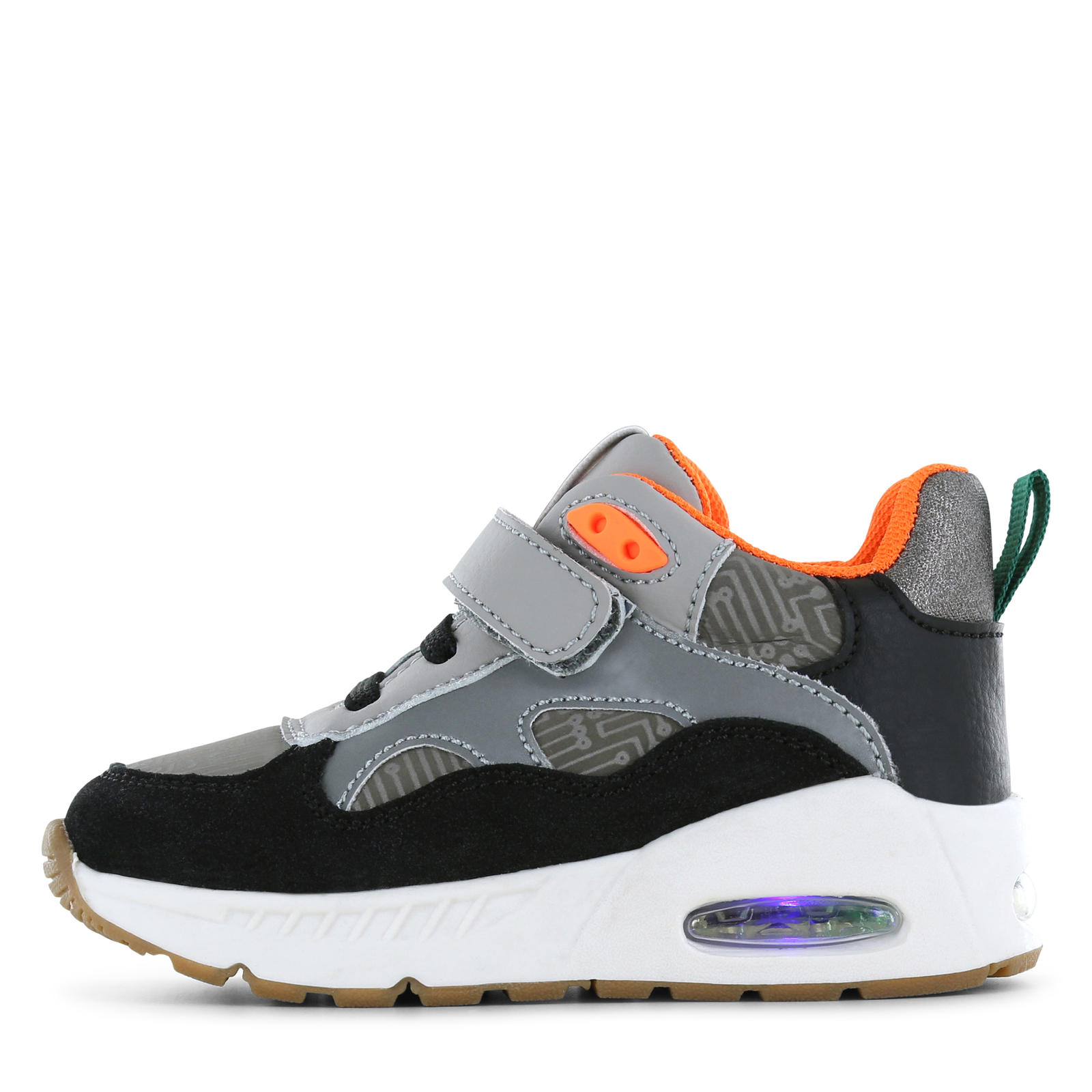 Shoesme grijze sneaker met lichtjes Jongens | Microfiber leer/Su&egrave;de | Maat 35