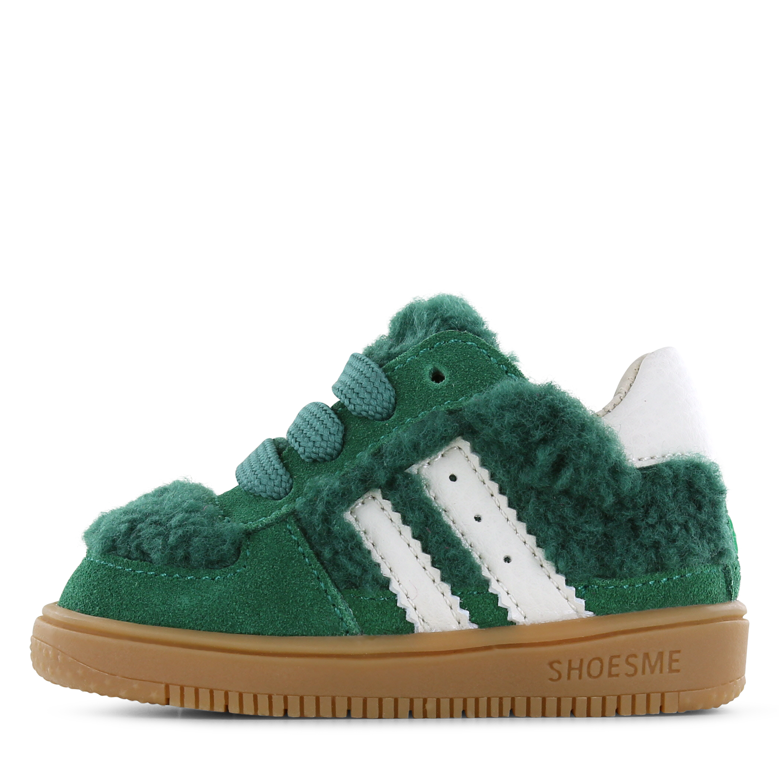 Shoesme groen teddy sneakertje Uni | Microfiber leer/Su&egrave;de/Teddy | Maat 24
