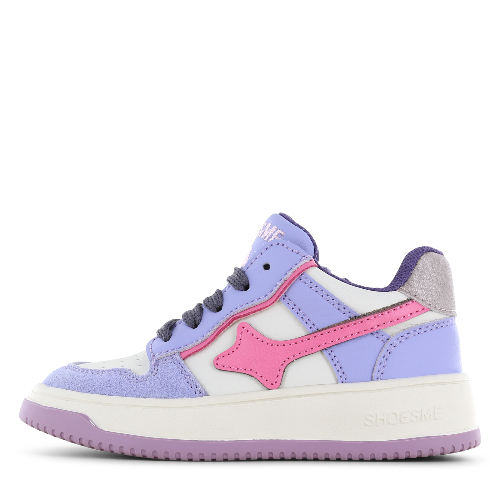 Shoesme lila met roze sneaker Meisjes | Microfiber leer/Su&egrave;de | Maat 32