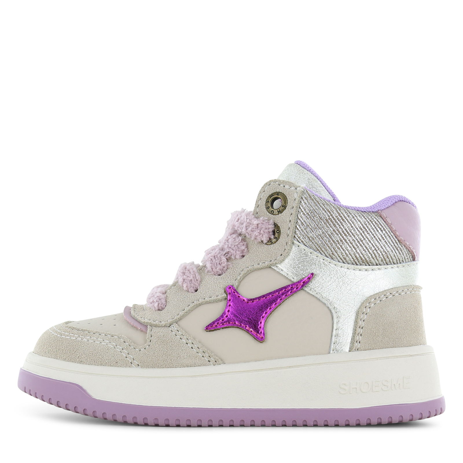 Shoesme lila sneaker Meisjes | Microfiber leer/Su&egrave;de | Maat 33