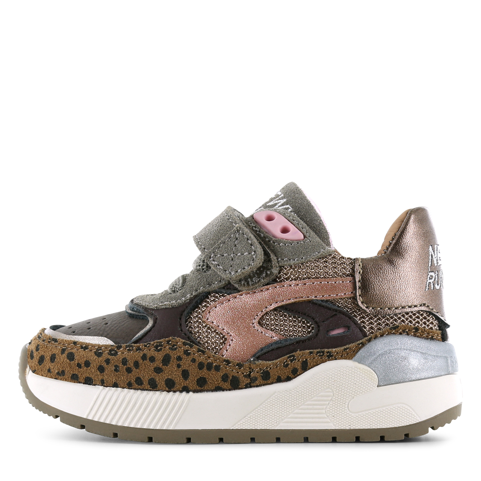 Shoesme metallic bronzen sneaker met dotjes Meisjes | Mesh/Metallic/Microfiber nubuck/Su&egrave;de | Maat 33