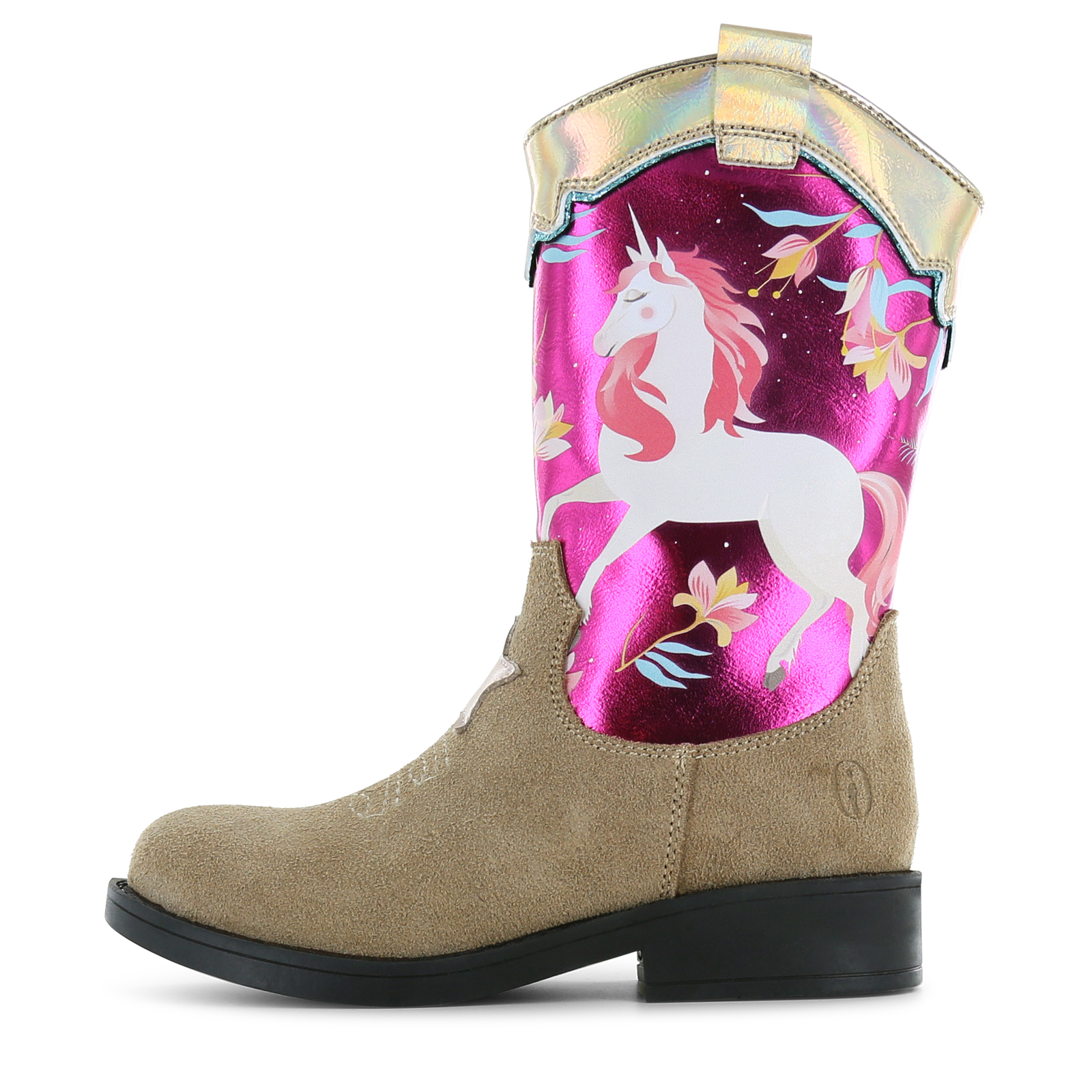 Shoesme metallic-roze cowboylaars Meisjes | Leer/Metallic/Microleer | Maat 33