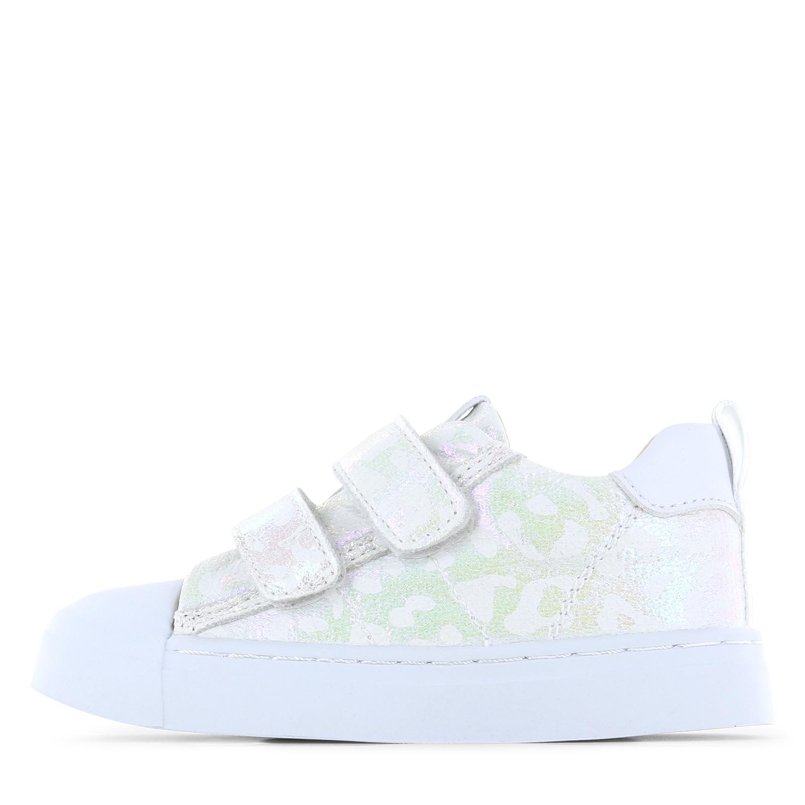Shoesme metallic witte sneaker Meisjes | Microleer | Maat 34