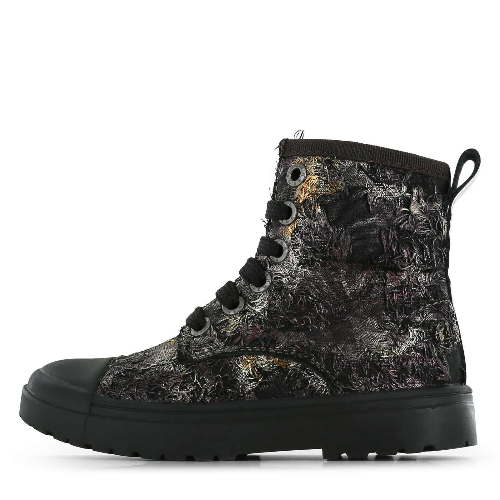 Shoesme metallic-zwarte bikerboot Meisjes | Microleer | Maat 33