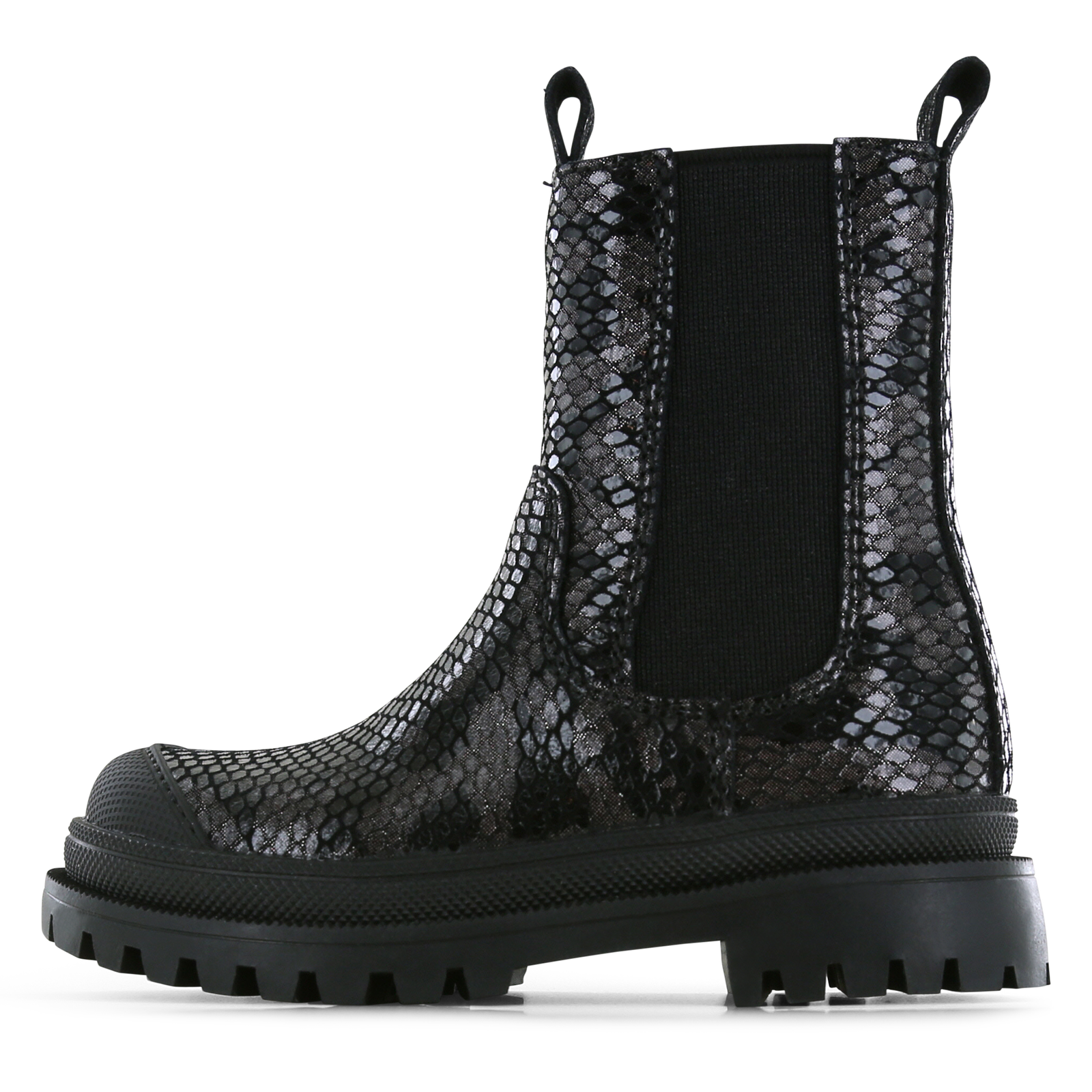 Shoesme metallic-zwarte chelseaboot Meisjes | Leer/Metallic | Maat 29