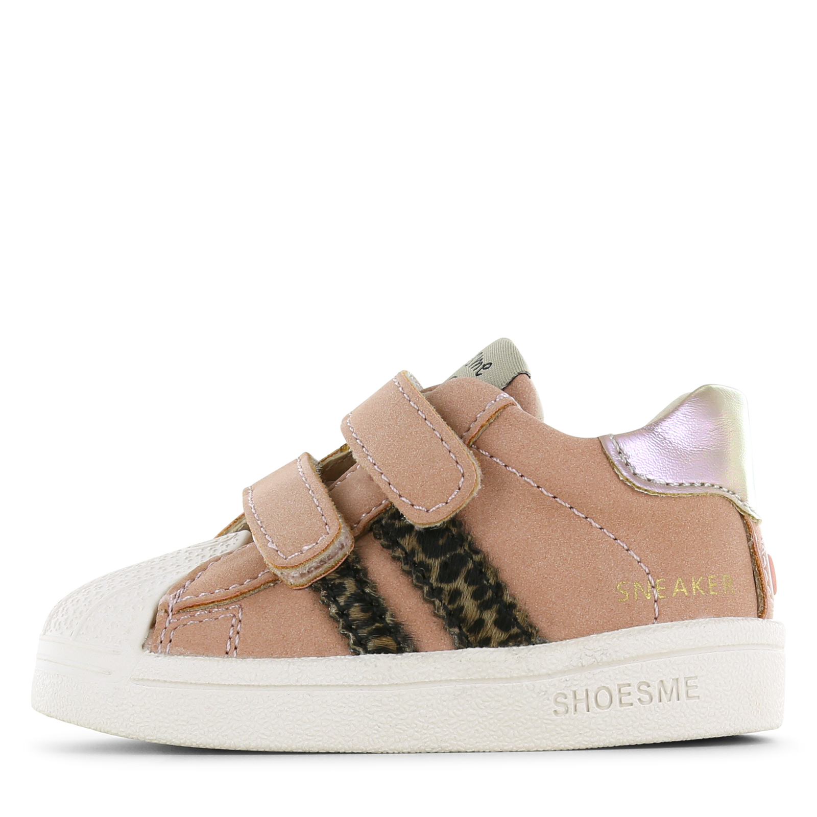 Shoesme oudroze sneakertje met stootneus Meisjes | Metallic/Microfiber nubuck/Ponyhair | Maat 21