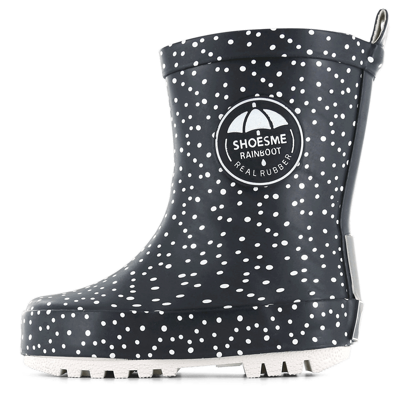 Shoesme regenlaars blauw met witte dotjes Uni | Rubber | Maat 30