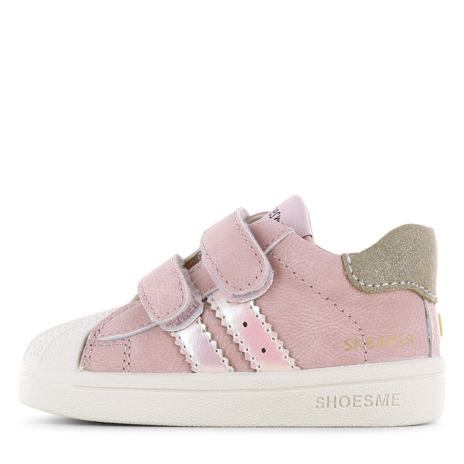 Shoesme roze sneakertje met stootneus Meisjes | Metallic/Microfiber nubuck/Su&egrave;de | Maat 20