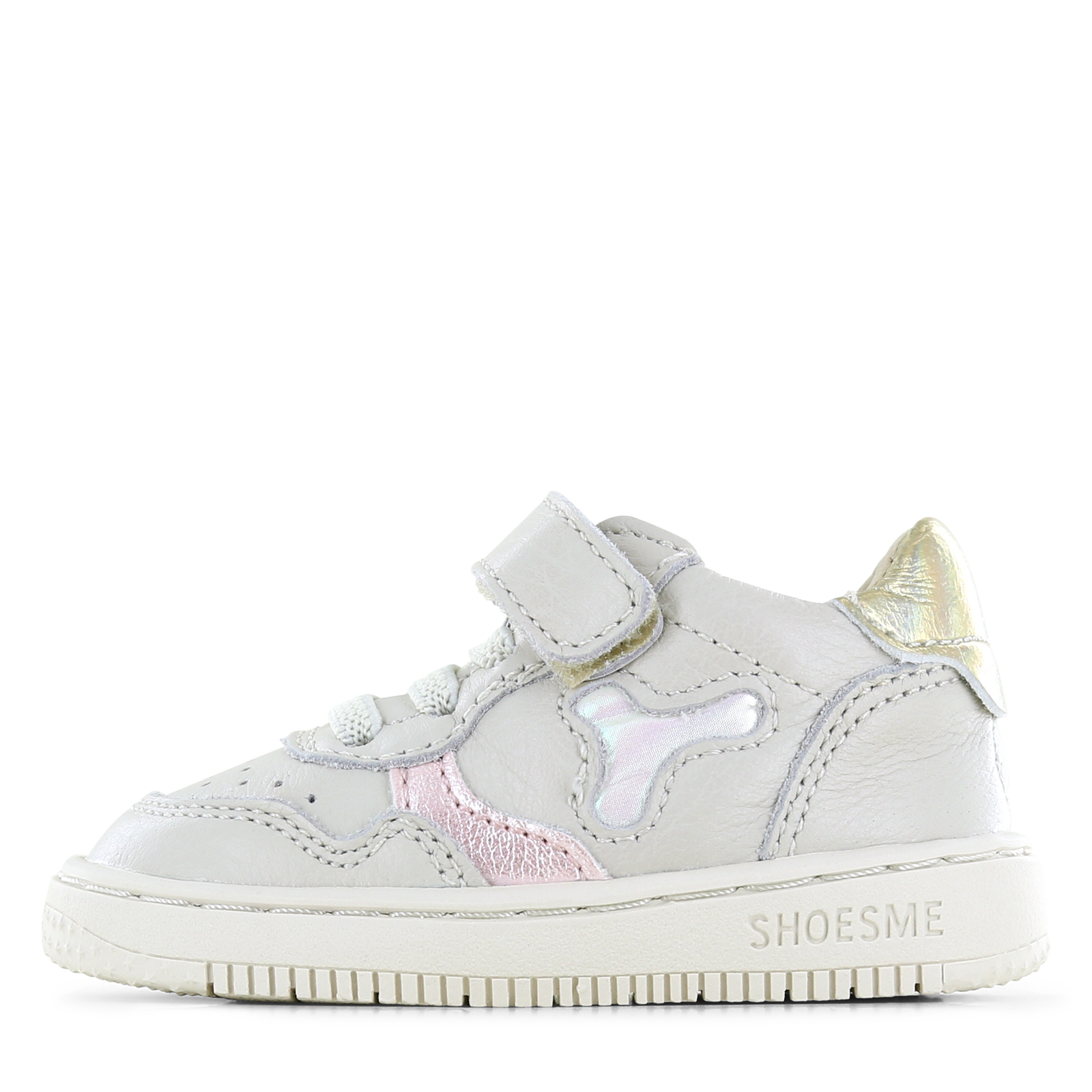 Shoesme shiny beige sneaker Meisjes | Leer | Maat 18