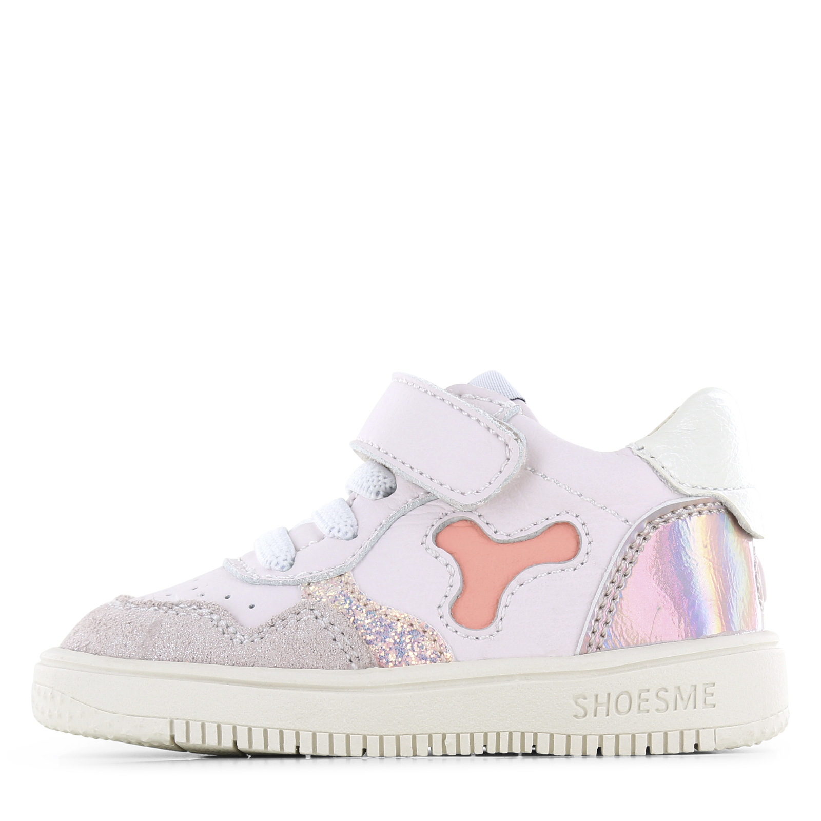 Shoesme shiny roze sneaker Meisjes | Leer/Metallic/Su&egrave;de | Maat 26