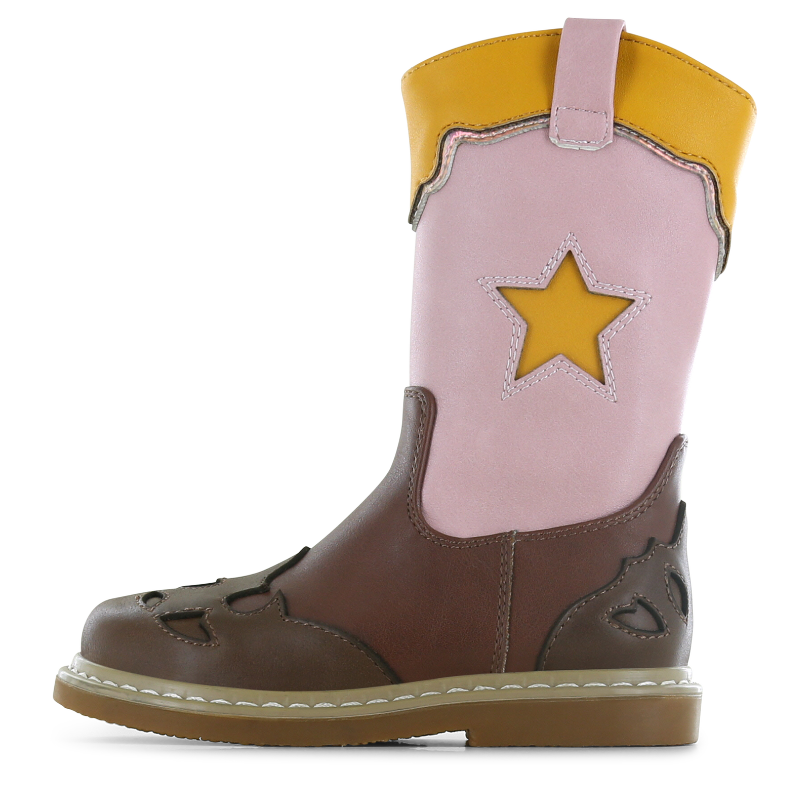 Shoesme slim-fit laarsje donkerbruin met ster Meisjes | Maat 28