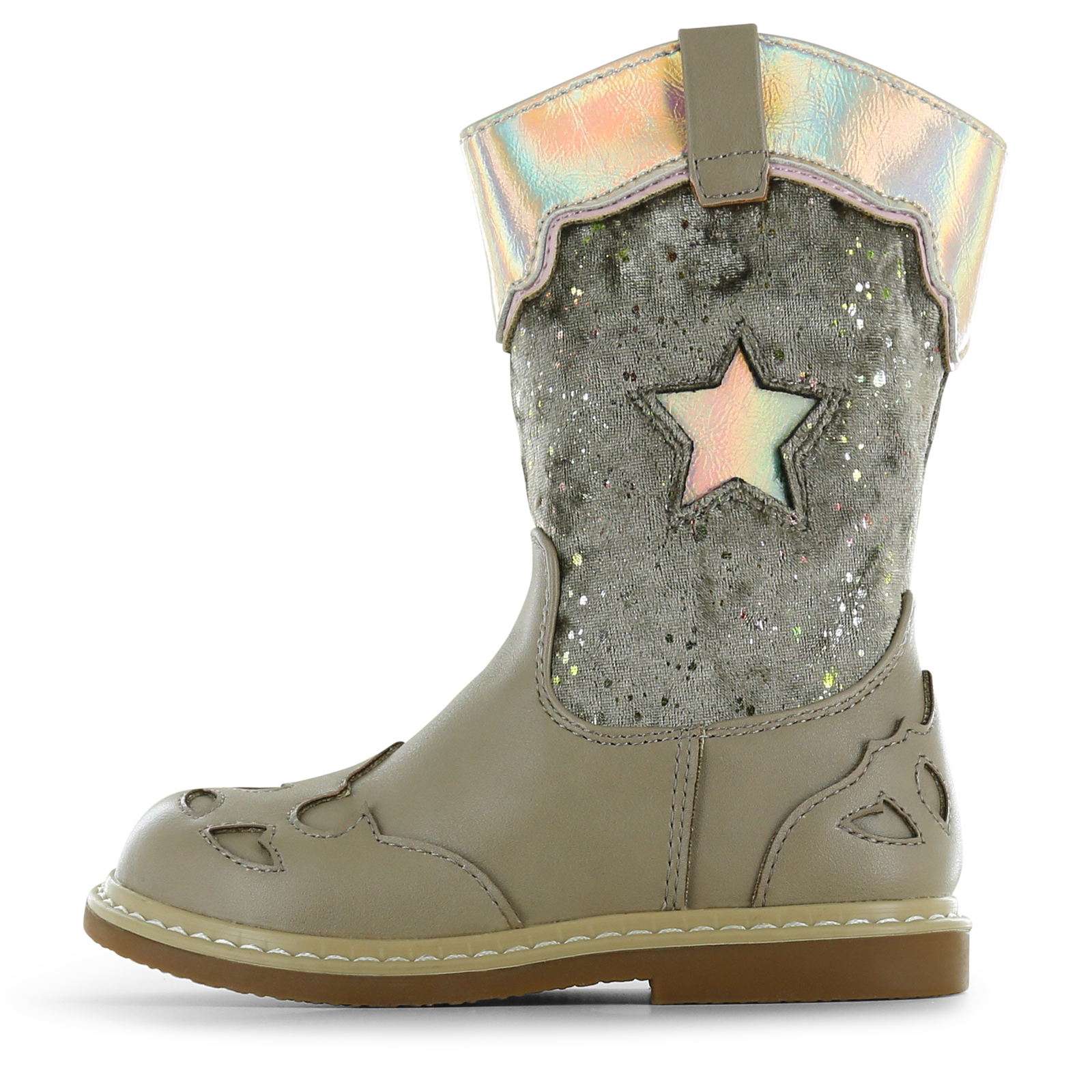 Shoesme slim-fit laarsje taupe met ster Meisjes | Maat 30