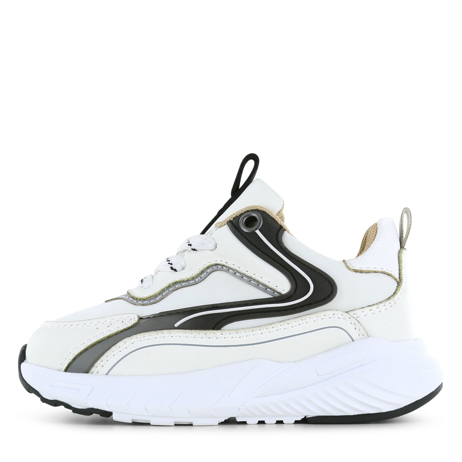 Shoesme sportief zwart-wit sneakertje Jongens | Microleer | Maat 21