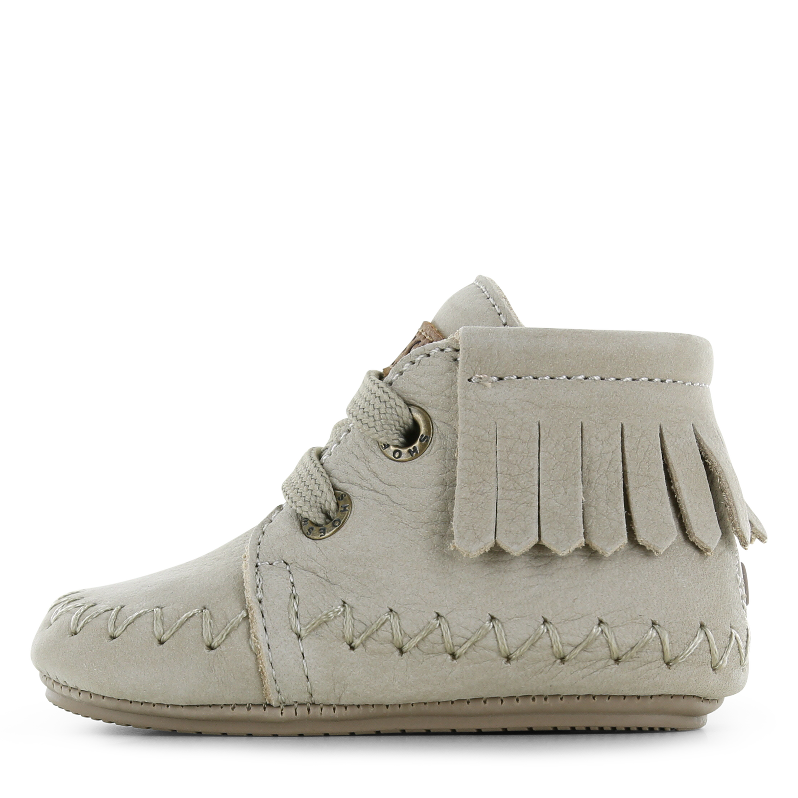 Shoesme taupe BABY-PROOF&reg; schoentje met franjes Meisjes | Leer | Maat 20