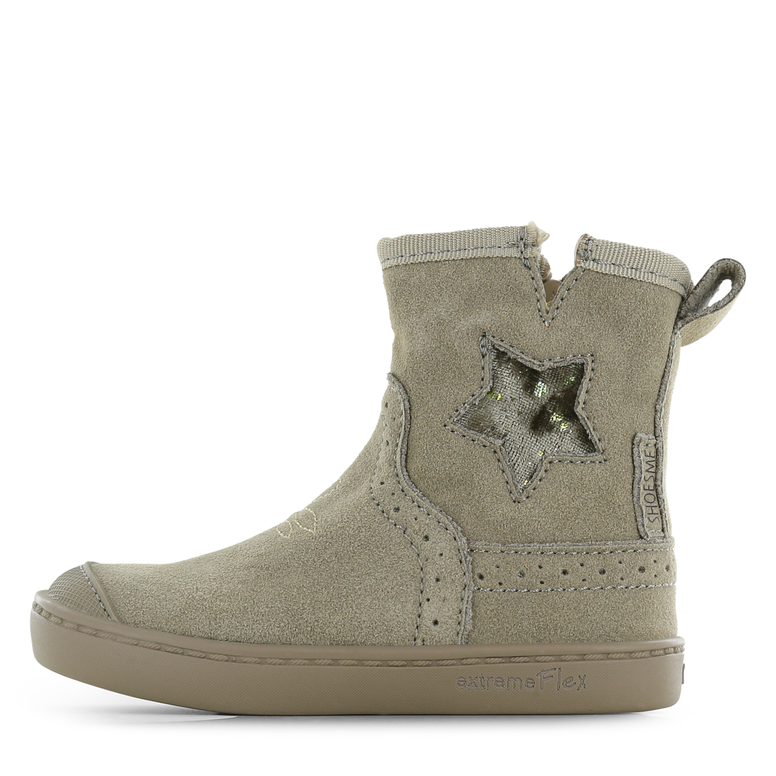 Shoesme taupe laarsje met ster Meisjes | Su&egrave;de/Teddy | Maat 23