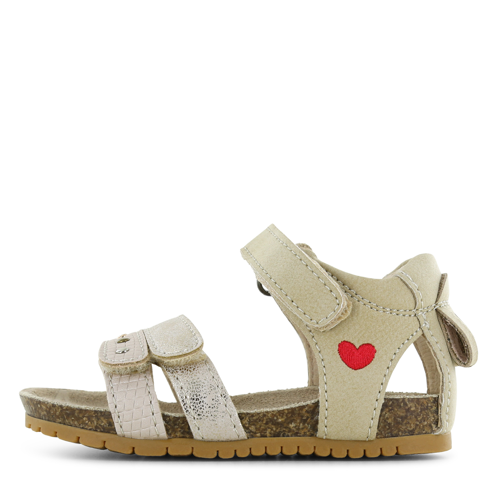 Shoesme taupe sandaal met hartje Meisjes | Microleer | Maat 28