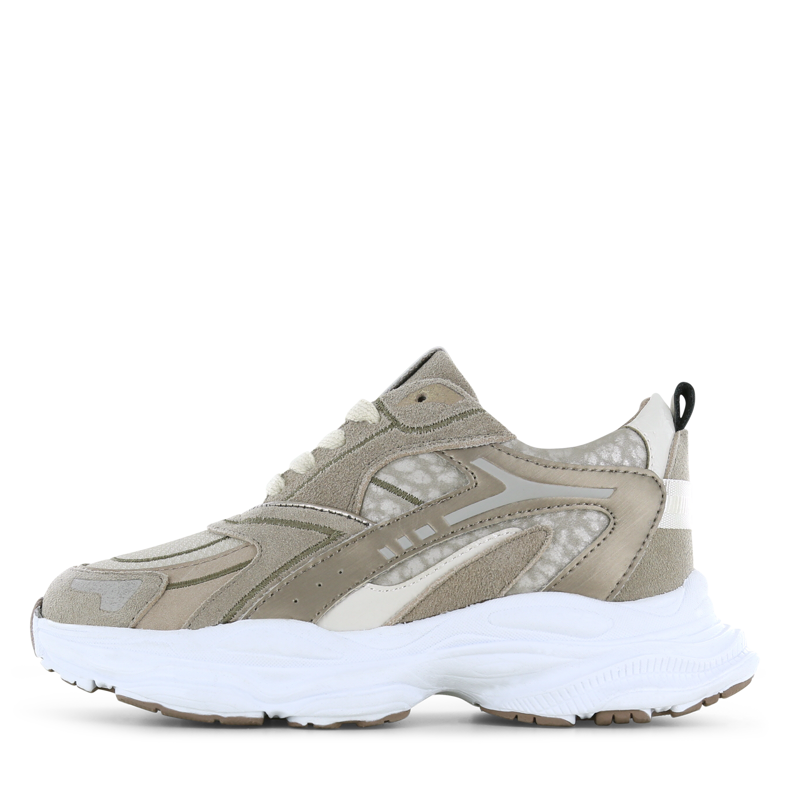 Shoesme taupe sneaker Meisjes | Microfiber leer/Su&egrave;de | Maat 32