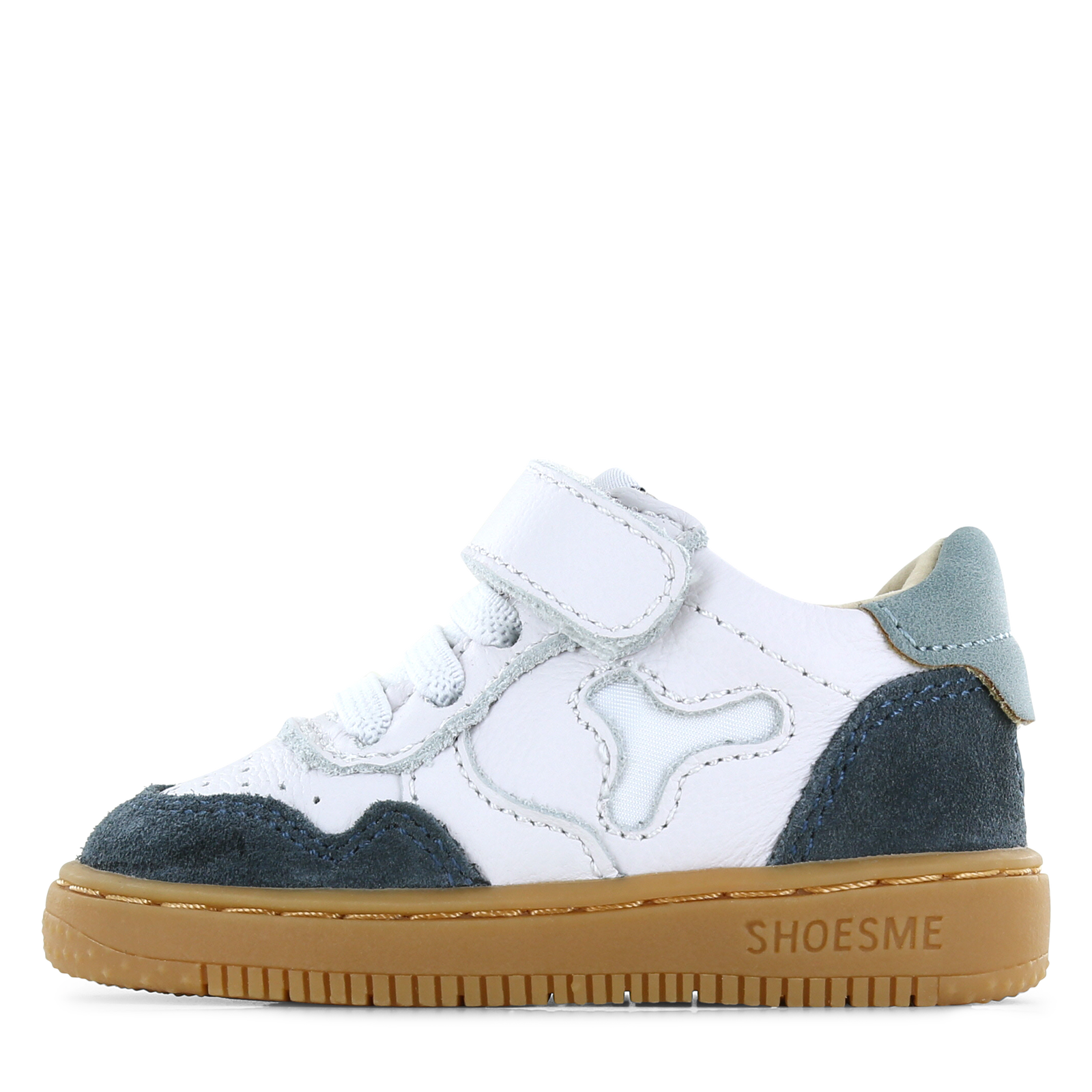 Shoesme wit-blauw sneaker Jongens | Leer/Su&egrave;de | Maat 21