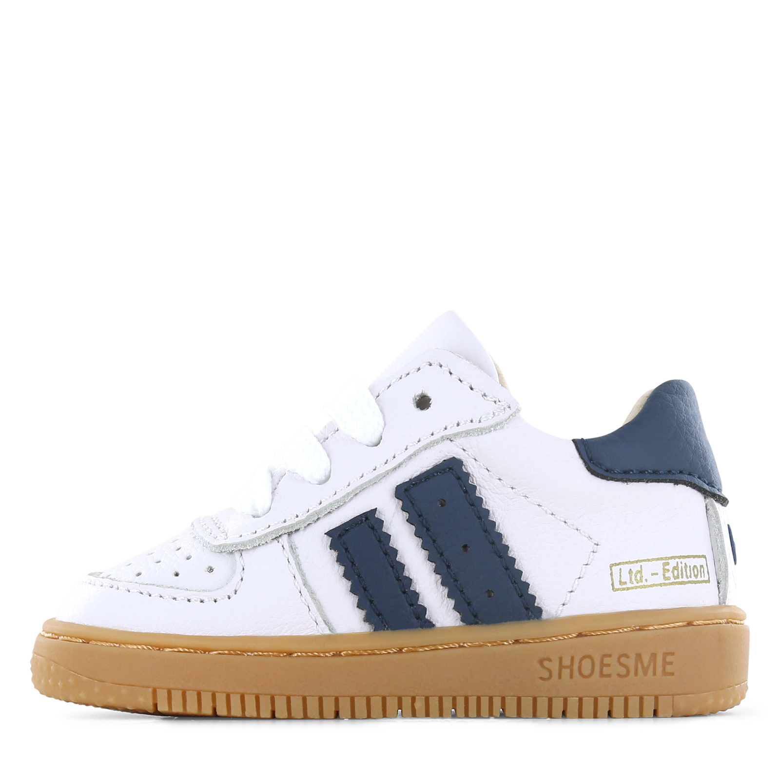 Shoesme wit-donkerblauw sneakertje Uni | Leer | Maat 20