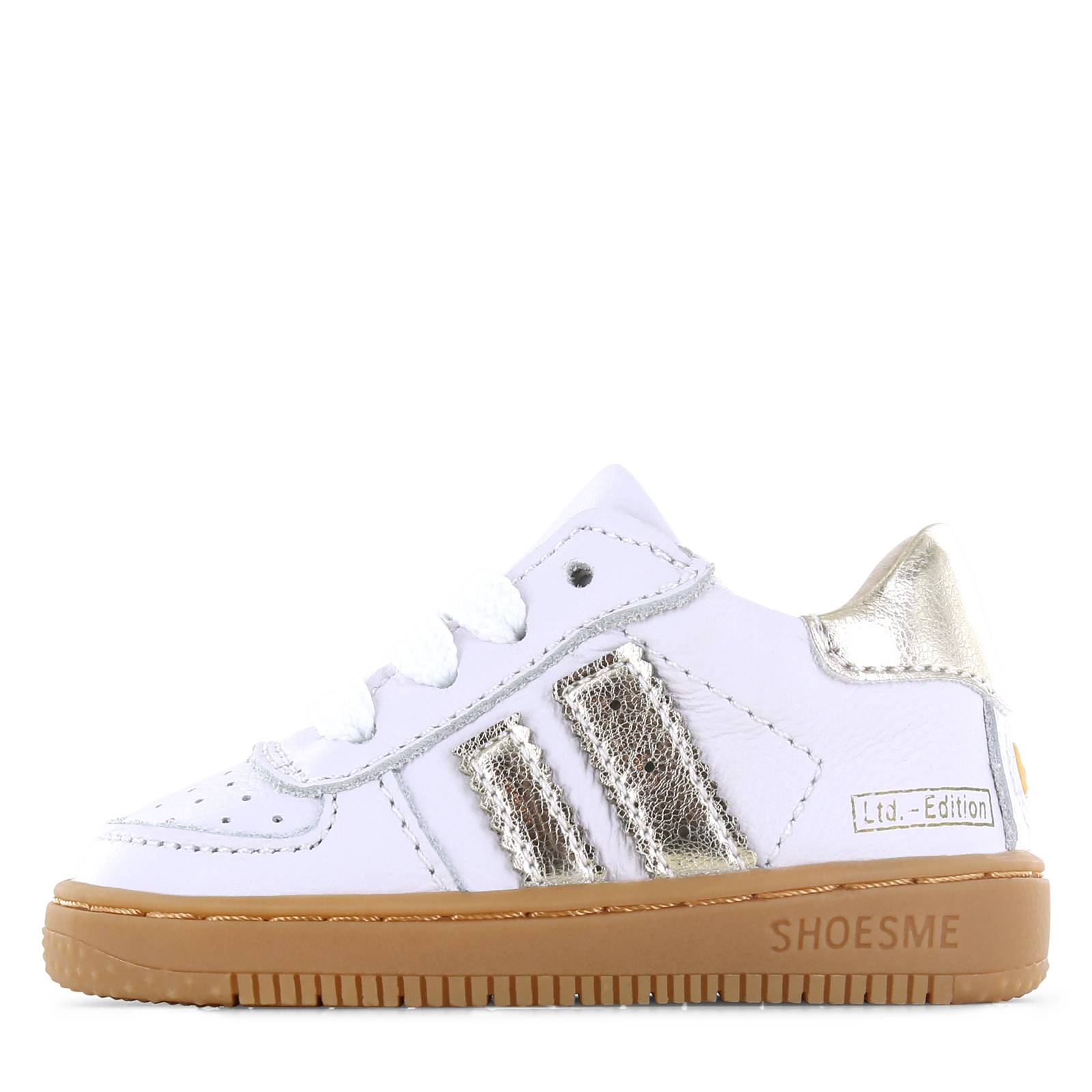 Shoesme wit-gouden sneakertje Meisjes | Leer | Maat 18