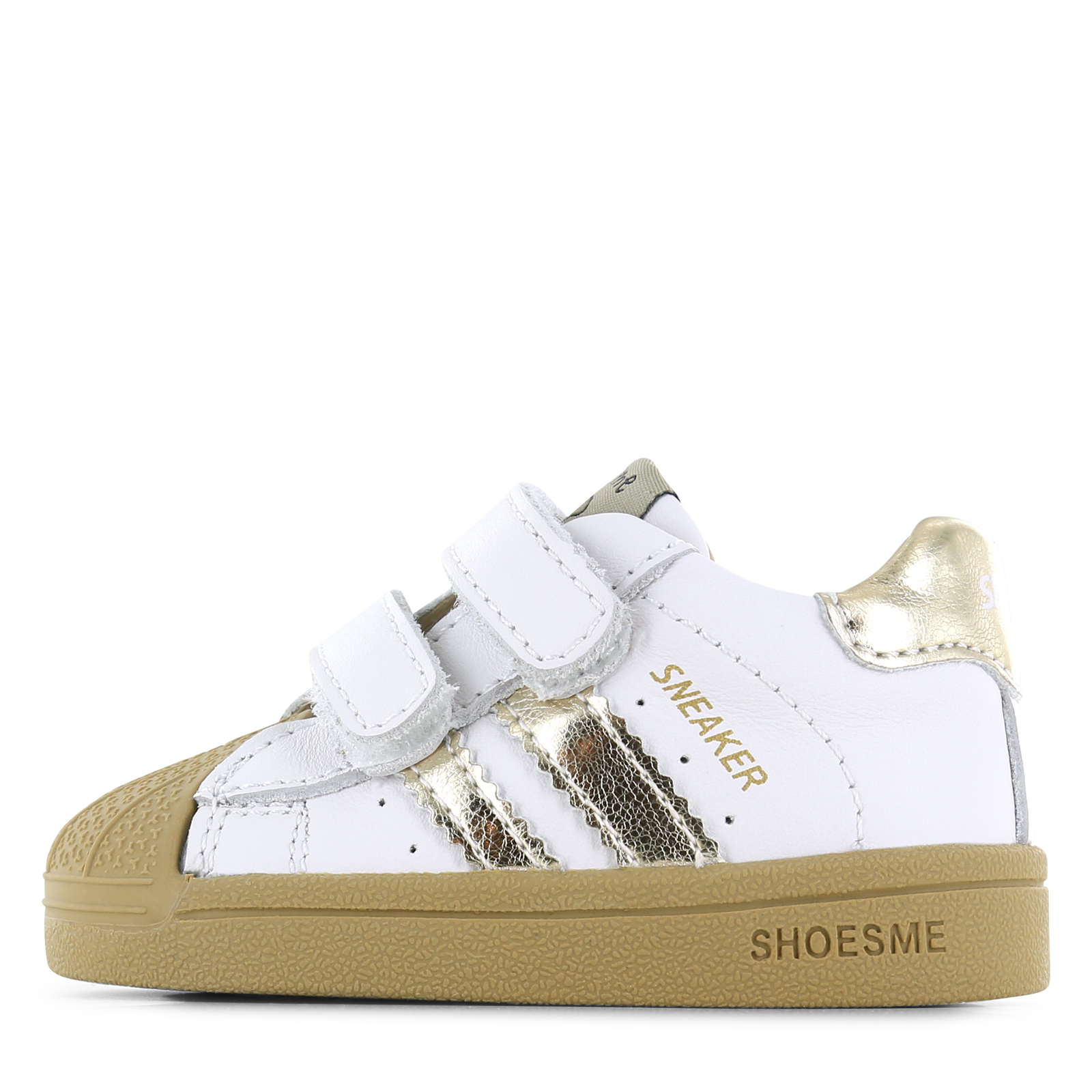 Shoesme wit-gouden sneakertje met stootneus Meisjes | Leer | Maat 20