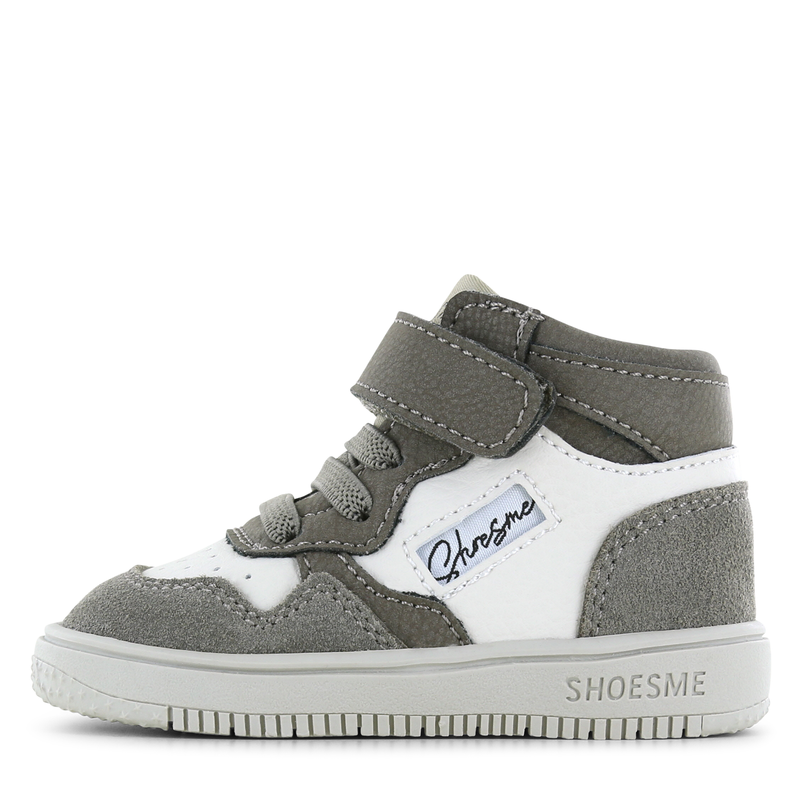 Shoesme wit-grijs sneakertje Jongens | Microfiber leer/Su&egrave;de | Maat 21